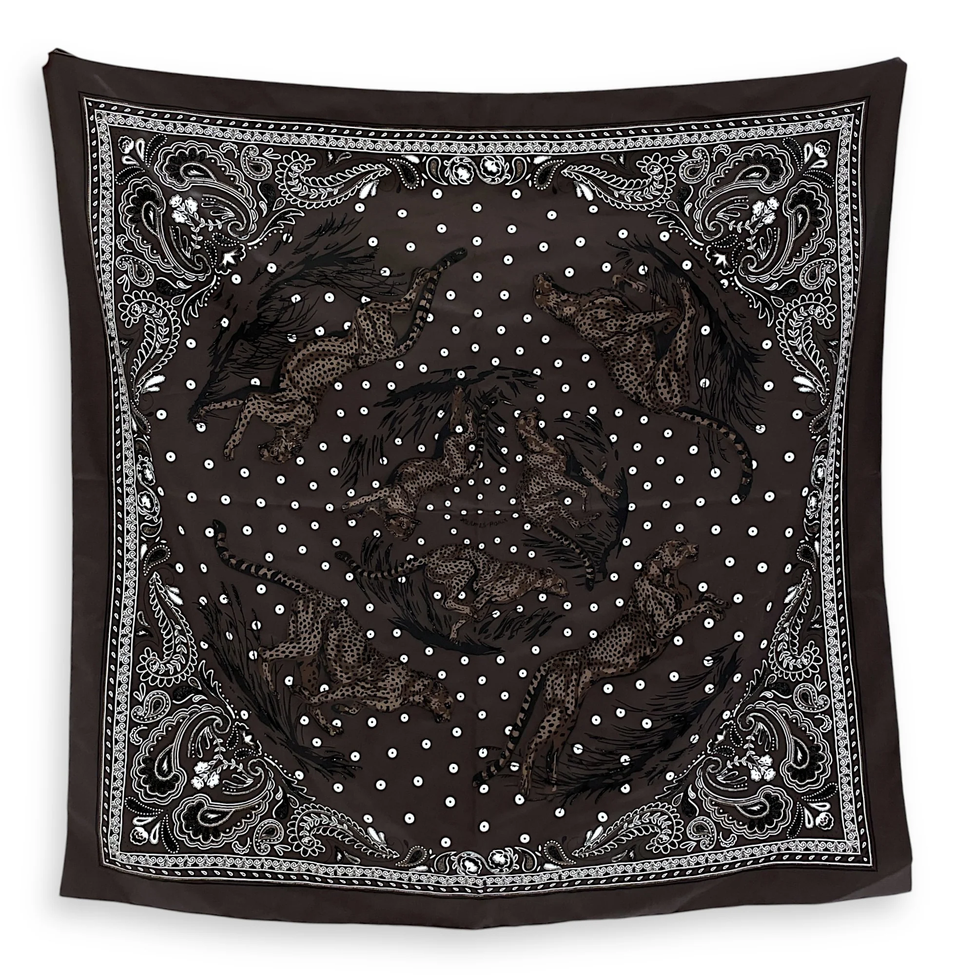 Guepards Bandana Embroidered 90 Caocao/Blanc Scarf