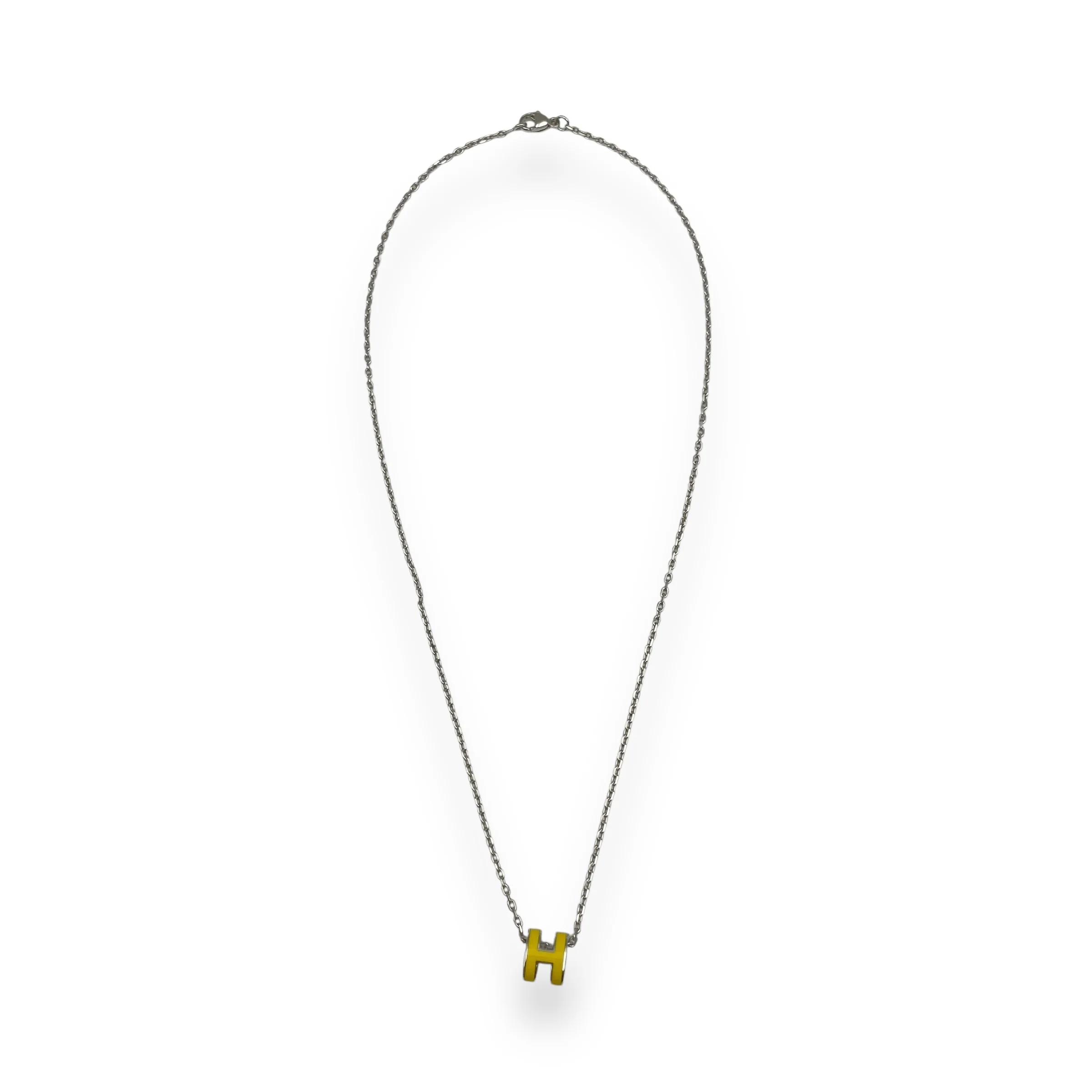 Pop H Mini Jaune Necklace, Palladium hardware