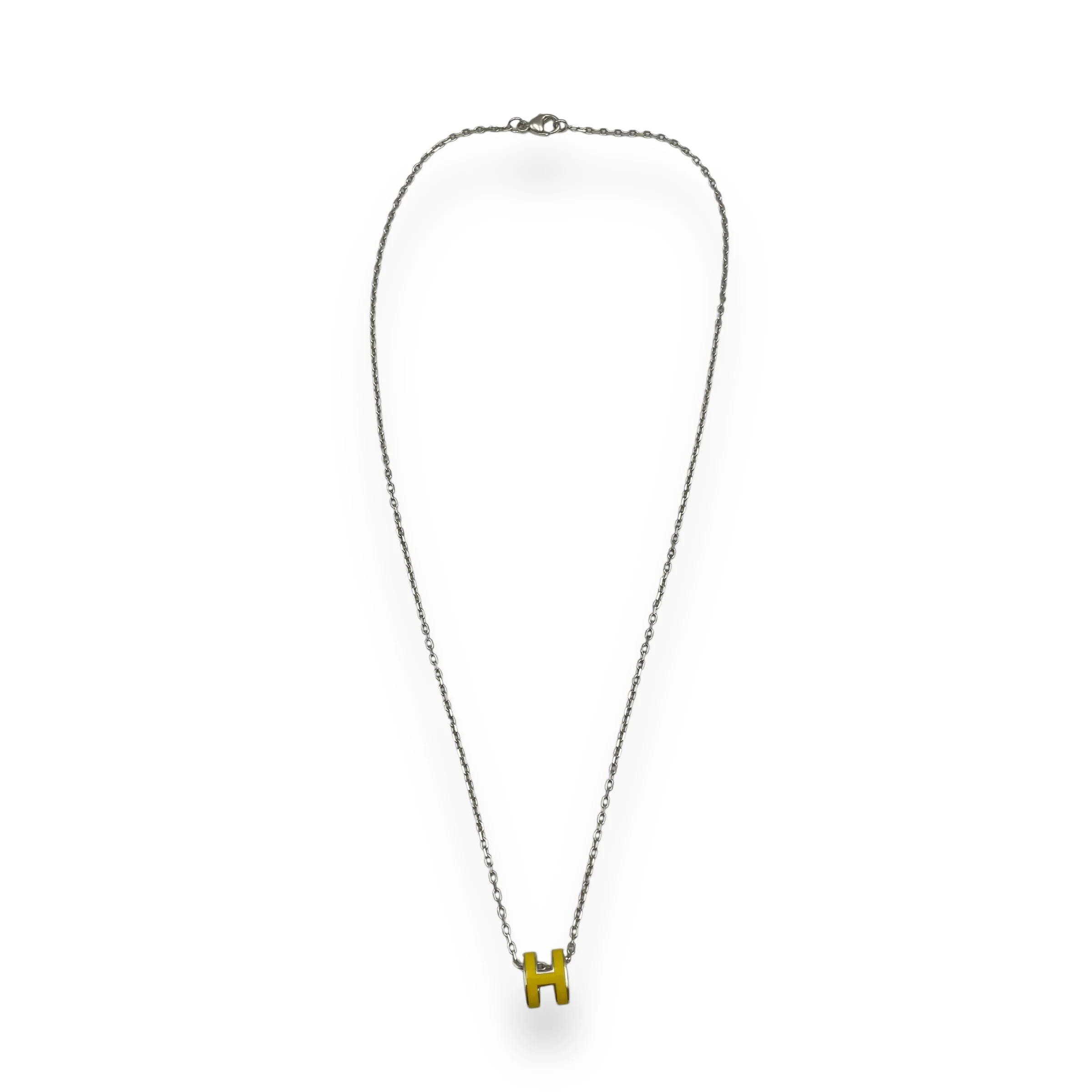 Pop H Mini Jaune Necklace, Palladium hardware