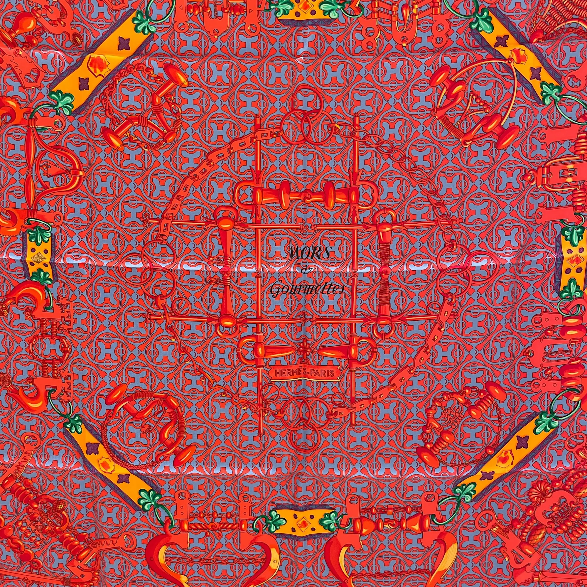 Mors Et Gourmettes 90 Rose/Vert/Rouge Scarf