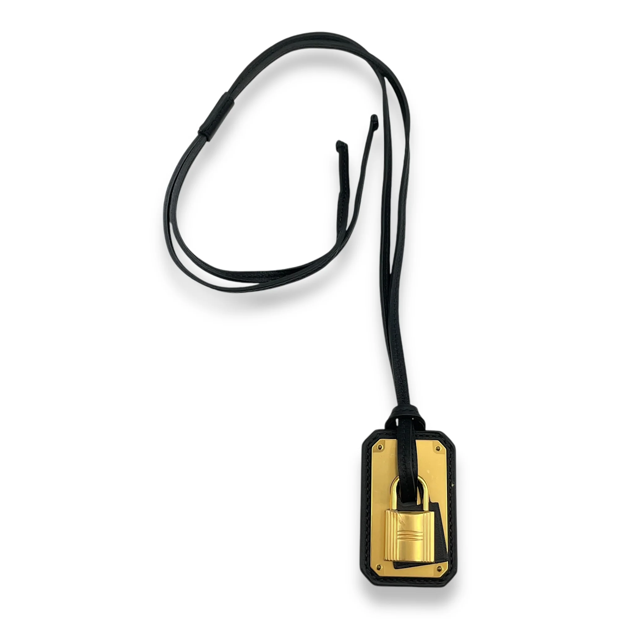 O'Kelly Large Model Black Necklace in Swift, Gold hardware