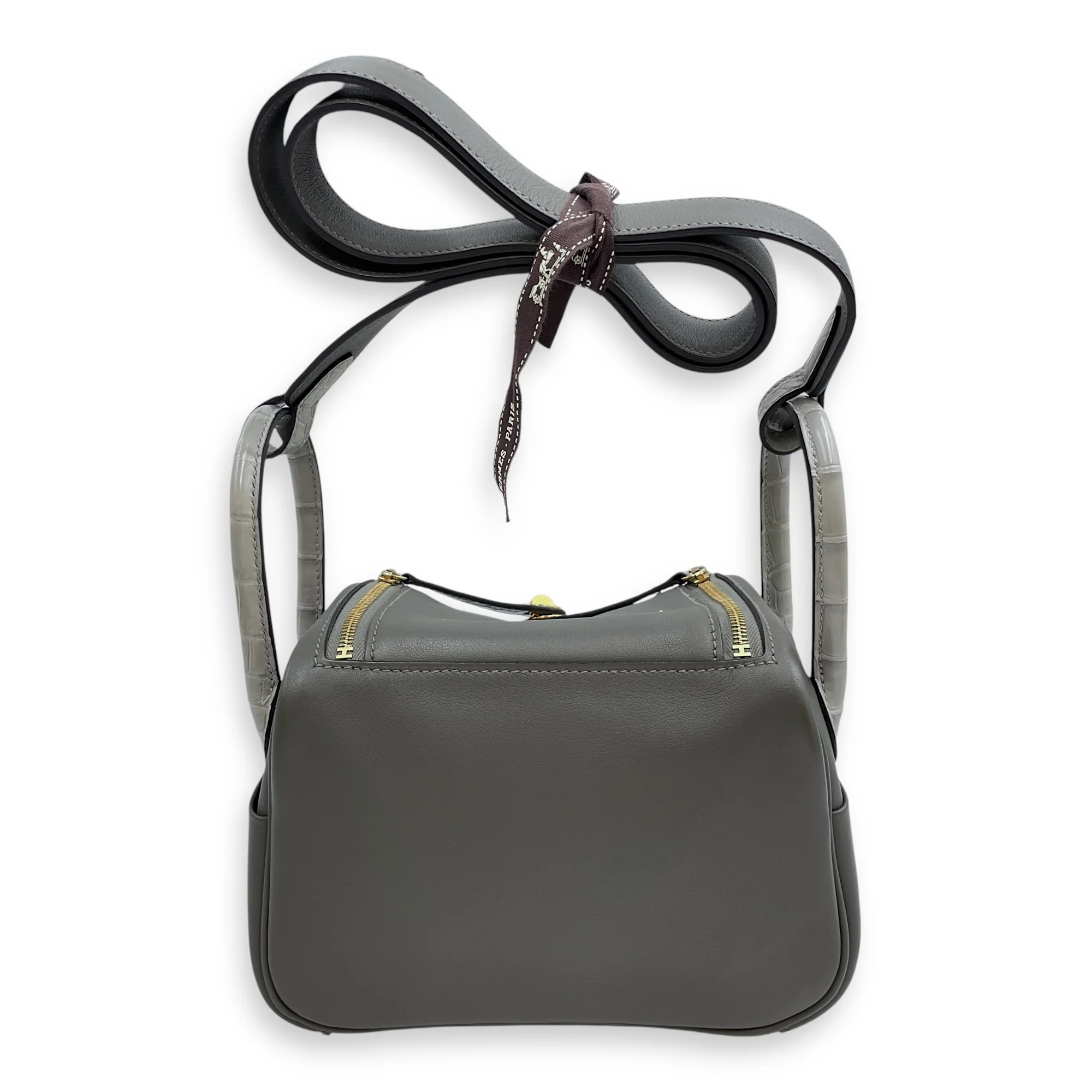 Lindy Touch Mini Gris Meyer/Gris Perle in Swift/Matte Alligator, Gold hardware
