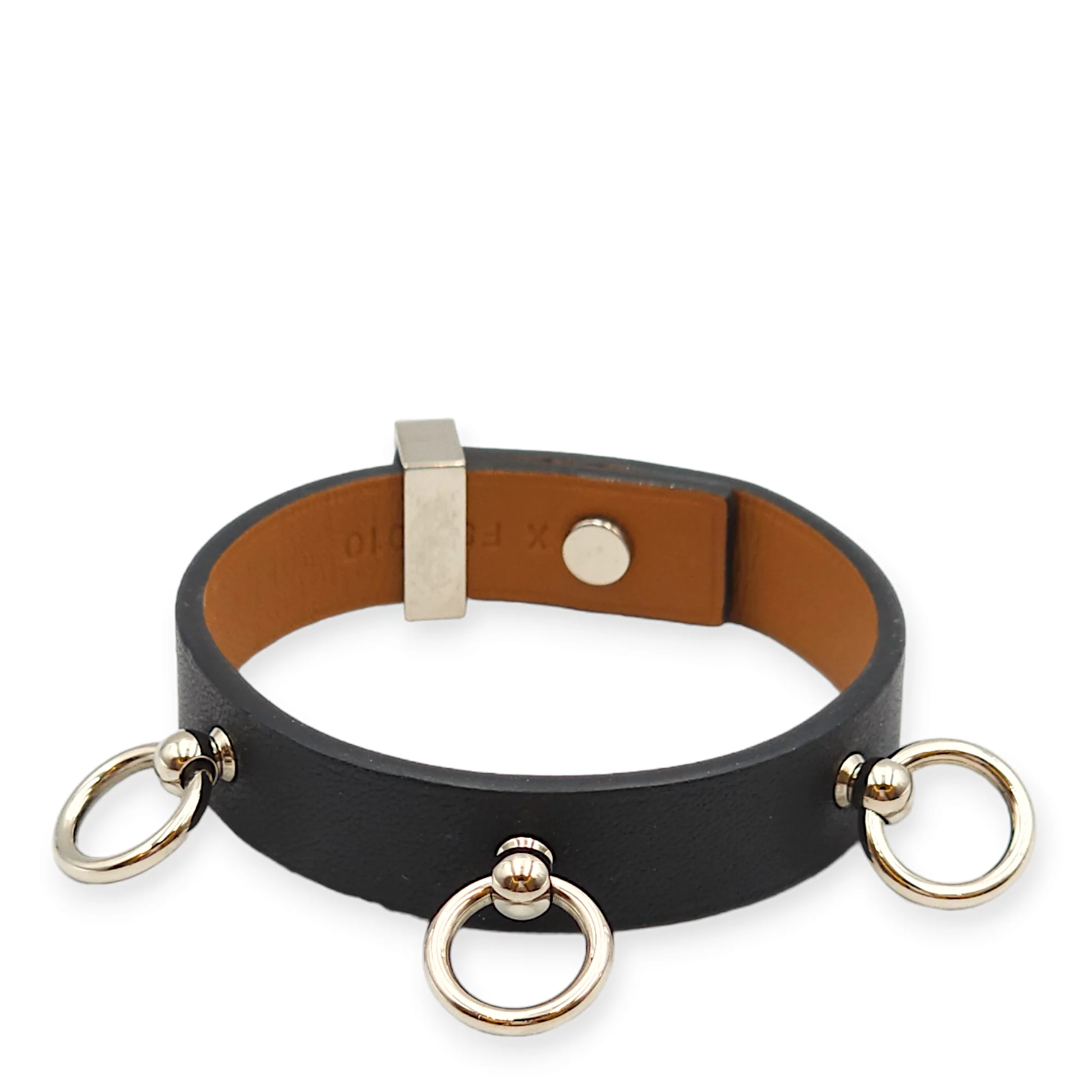 Dog Clou Ronel T2 Black Bracelet in Swift, Palladium hardware