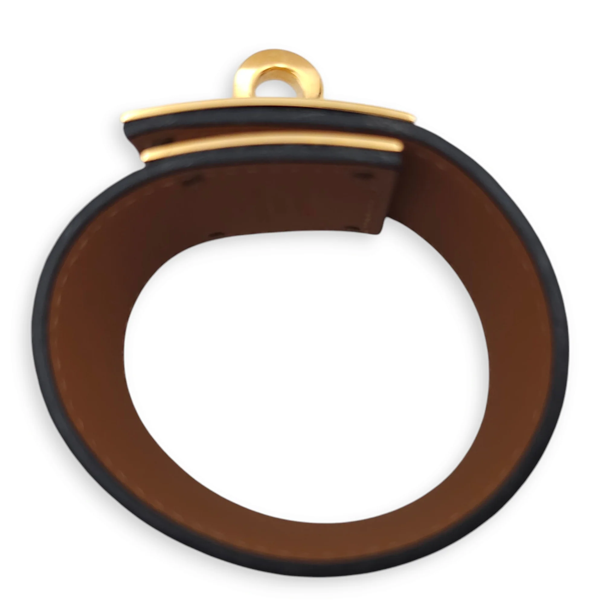 Kelly Dog T2 Black Bracelet in Lizard Varanus Niloticus, Gold hardware