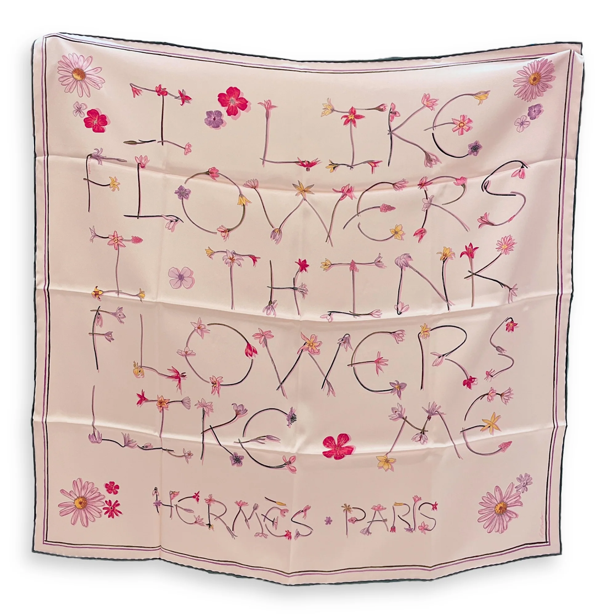 I like Flowers 70 Rose The/Kaki/Prun Scarf