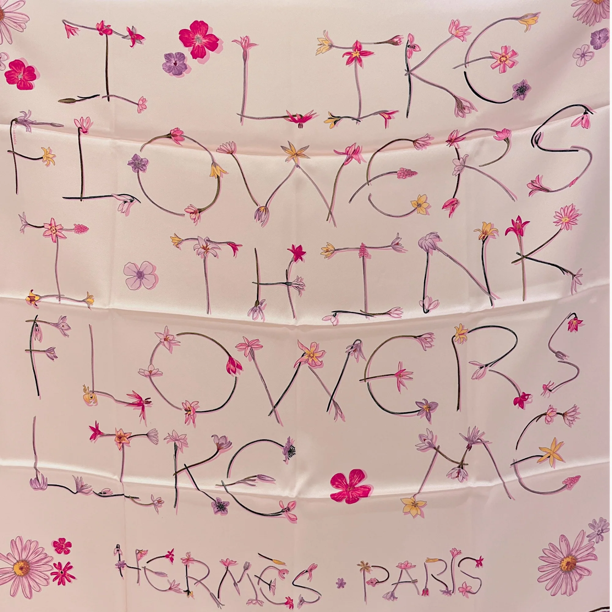 I like Flowers 70 Rose The/Kaki/Prun Scarf