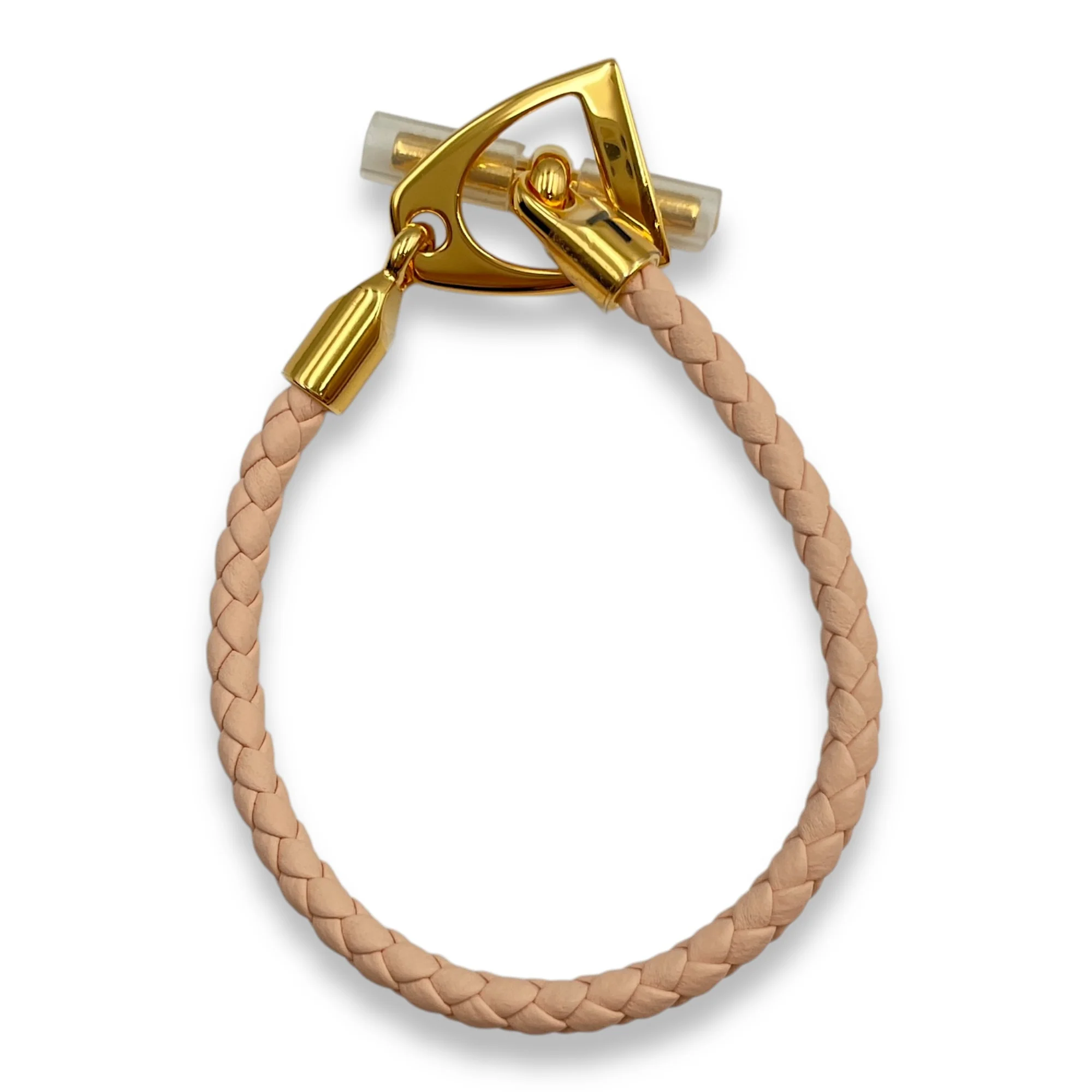Etrier T1 Rose Eglantine Bracelet in Swift, Gold hardware