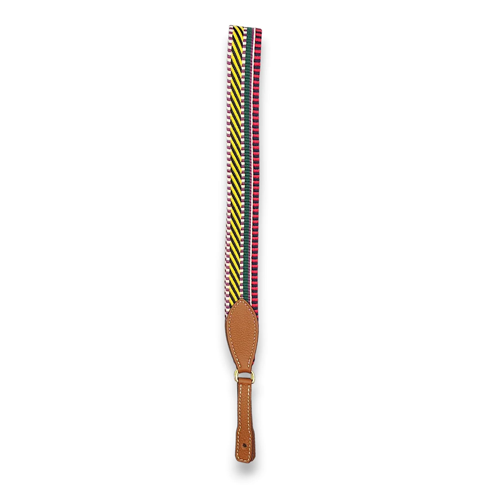 Sangle Cavale 70x2.5cm Multi-colour Strap in Evercolor, Gold hardware