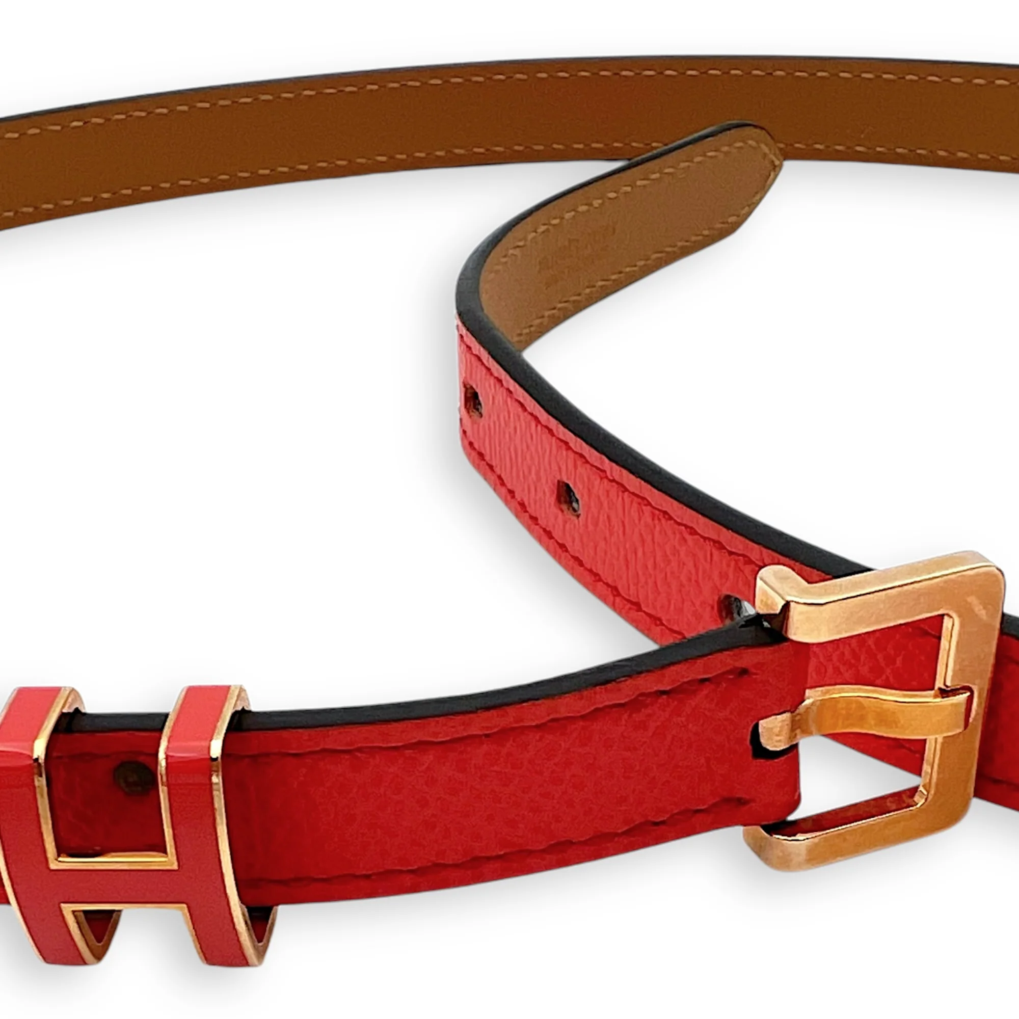 Pop H 75 Rose Jaipur Belt in Epsom, Gold hardware
