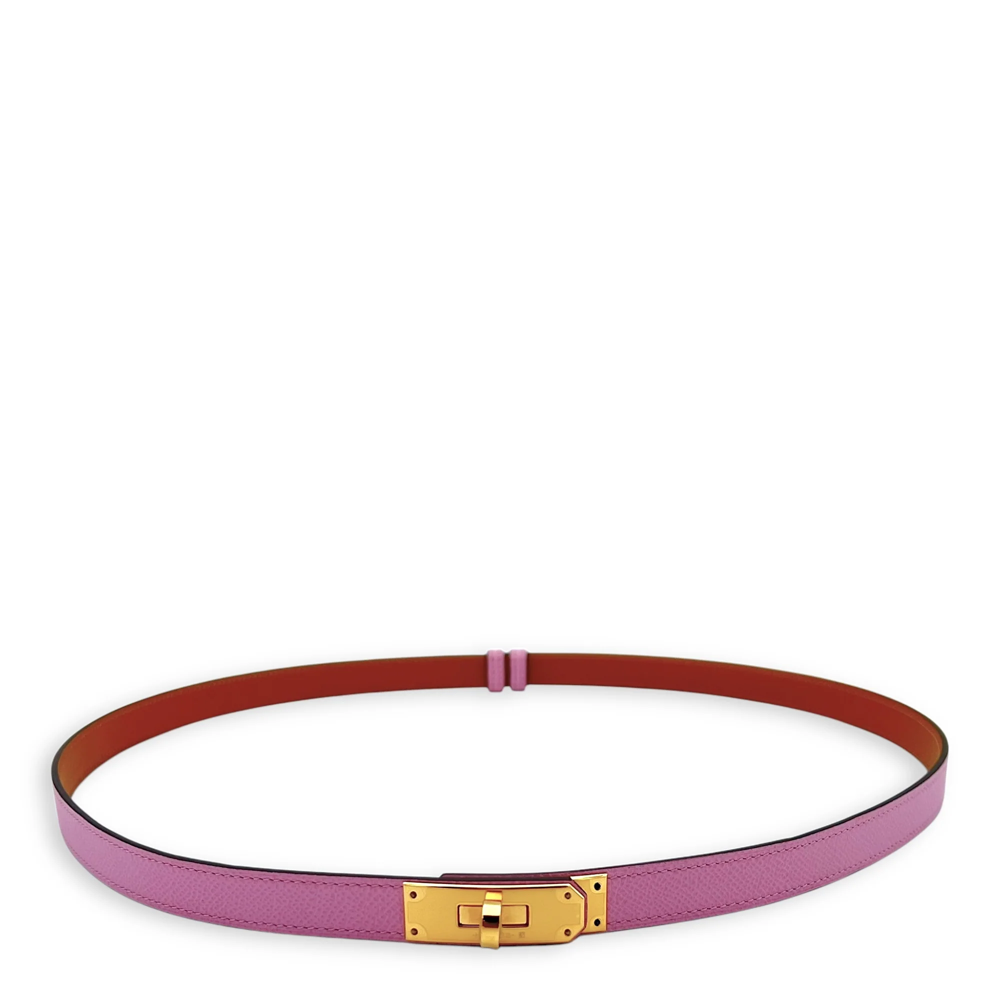 Kelly 18 Mauve Sylvestre Belt in Epsom, Gold hardware