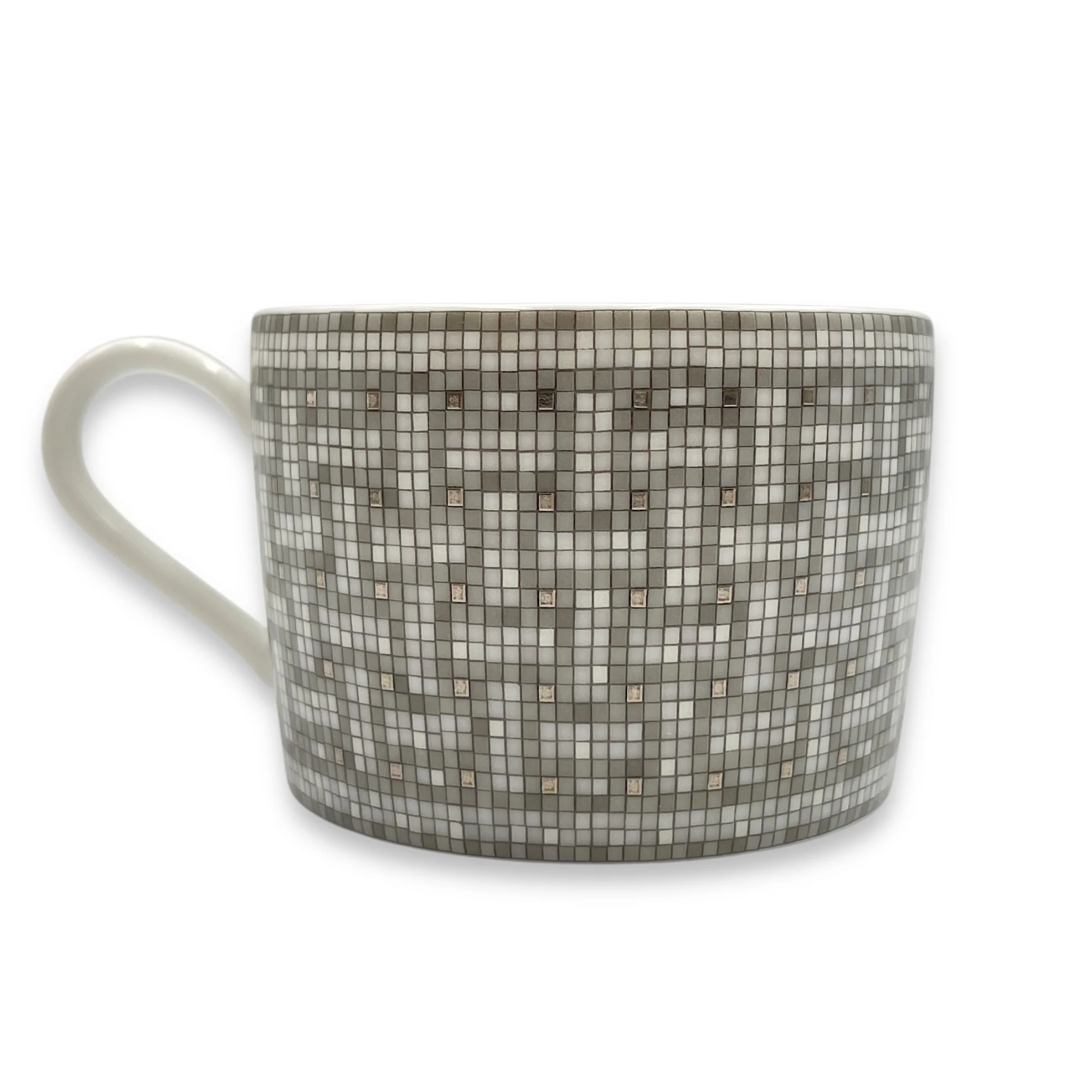 Mosaique Au 24 Tea Cup & Saucer Set in Platinum