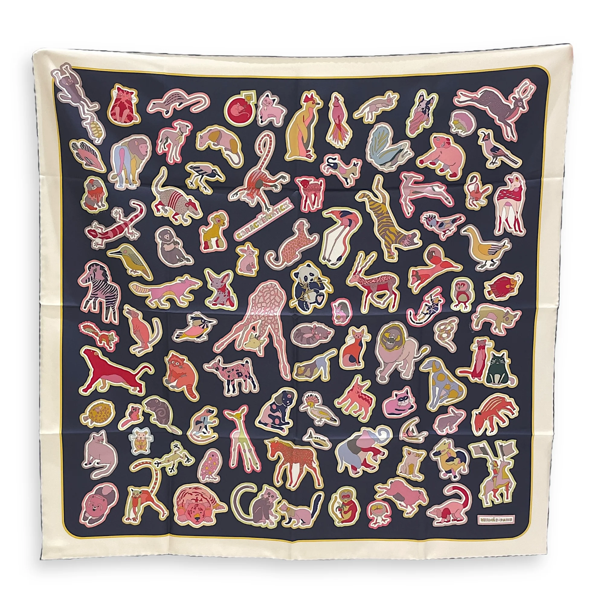 Caracteristick Double Face 90 Creme/Vert/Blue Scarf