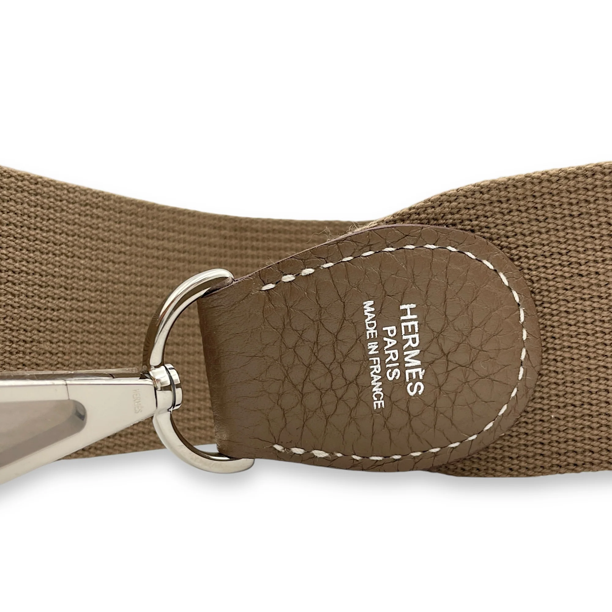 Amazon Strap. Etoupe Bag Accessory in Clemence/Toile, Palladium hardware