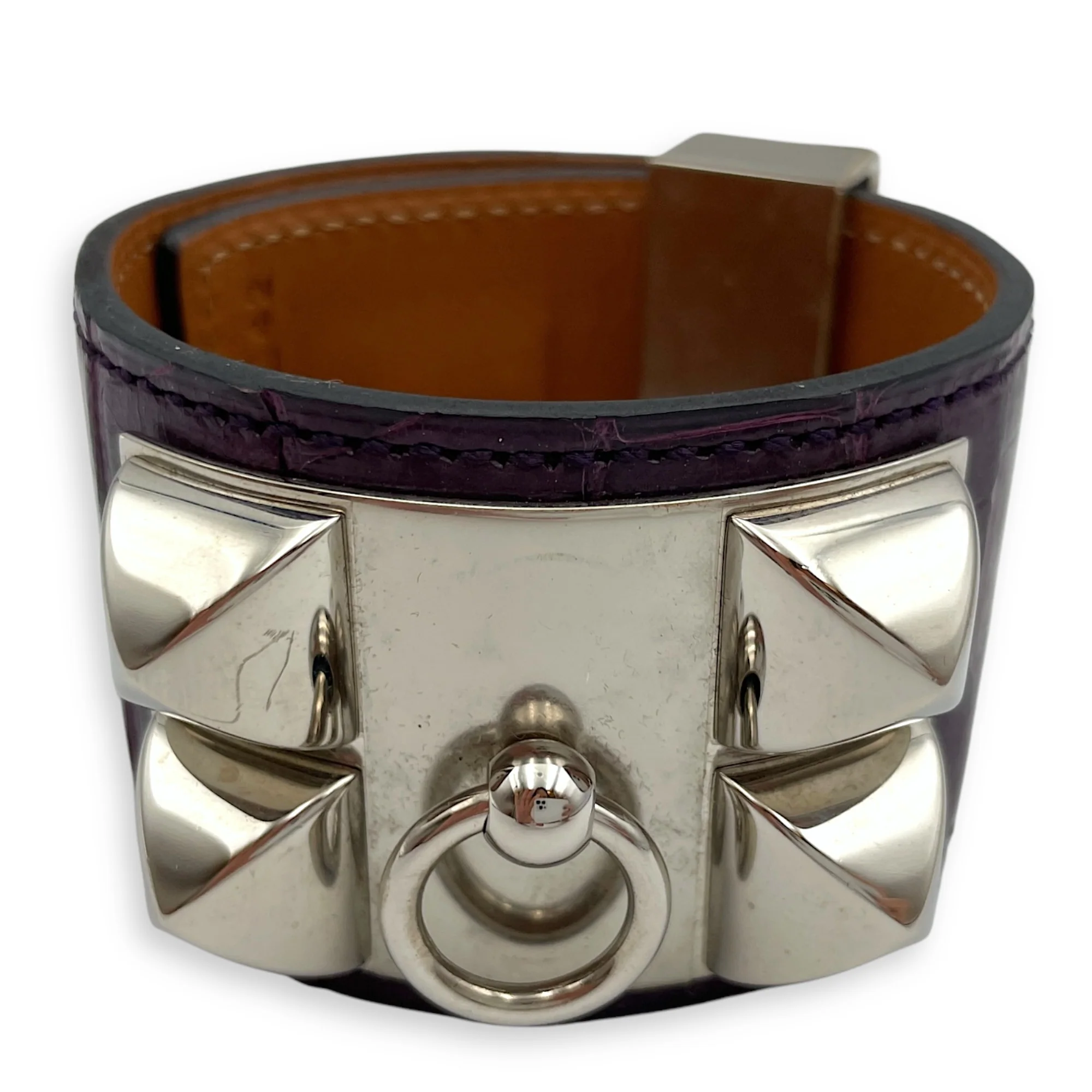 CDC Sz: S Amethyst Bracelet in Matte Alligator, Palladium hardware