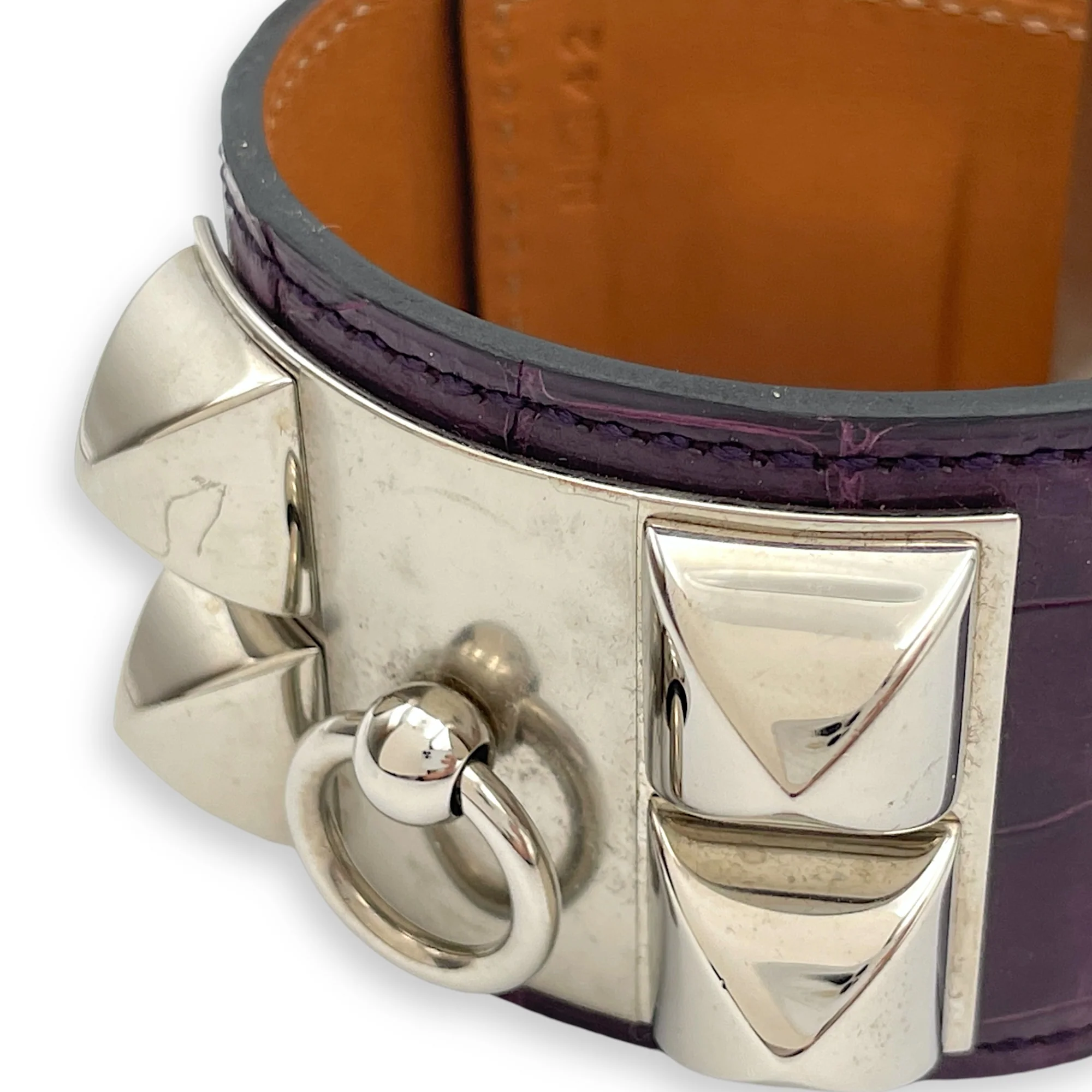 CDC Sz: S Amethyst Bracelet in Matte Alligator, Palladium hardware