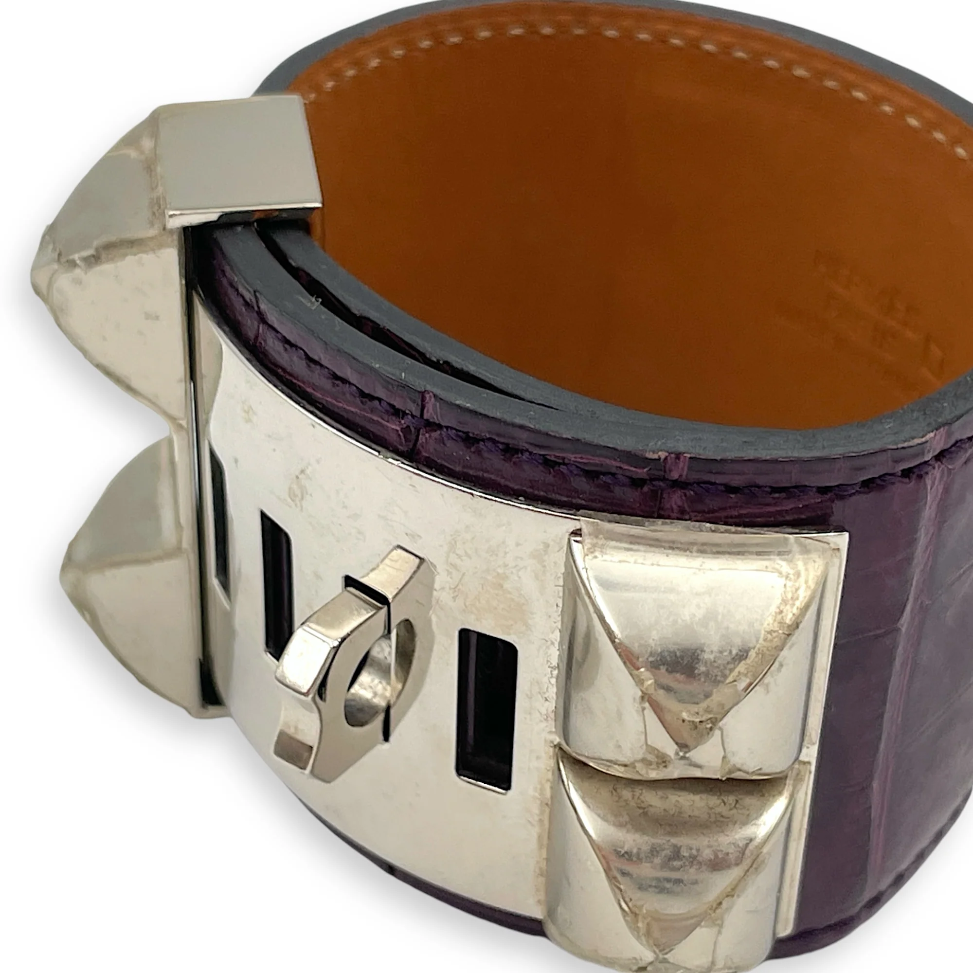 CDC Sz: S Amethyst Bracelet in Matte Alligator, Palladium hardware