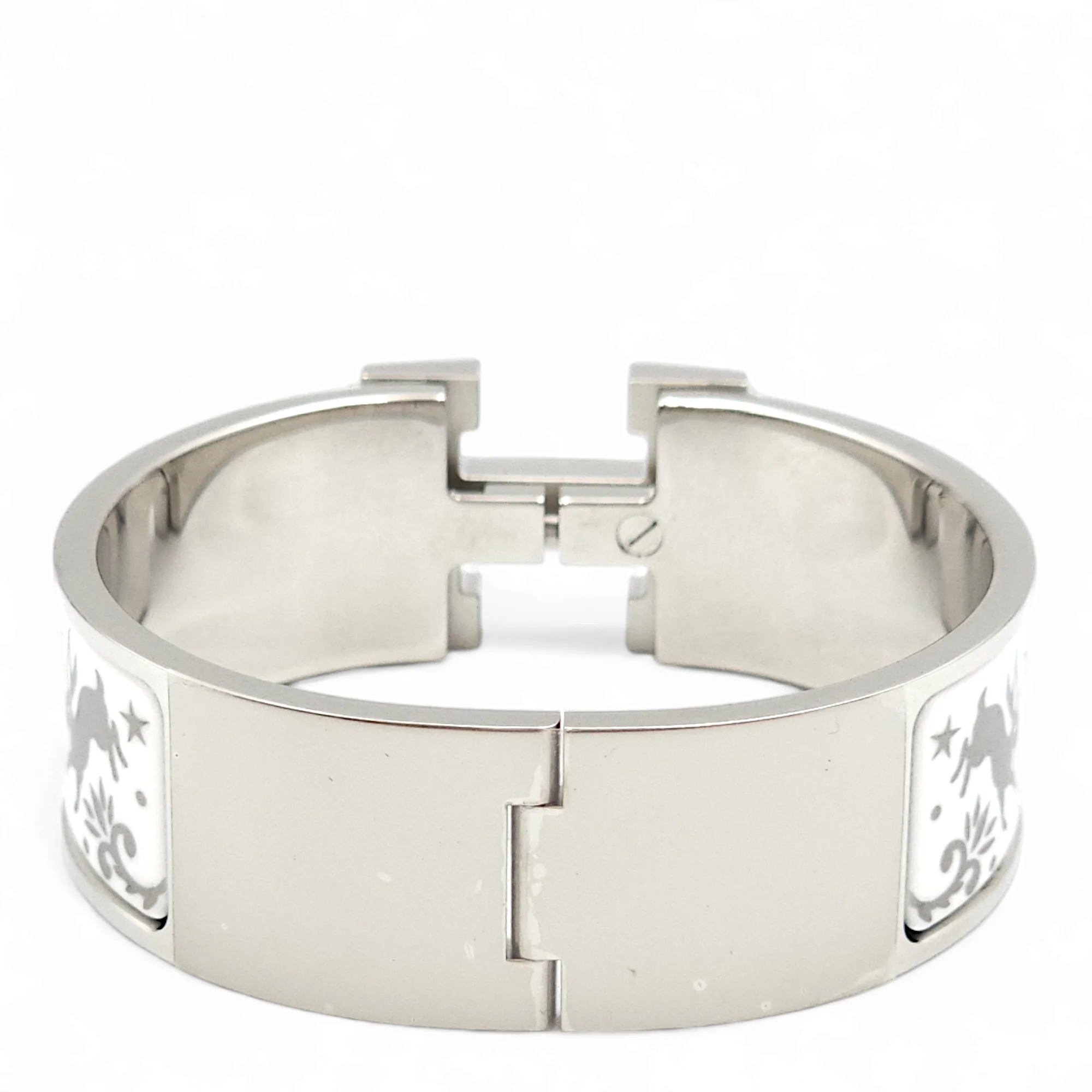 Clic Clac H Sous Le e d'Orphee Blanc Bracelet, Palladium hardware