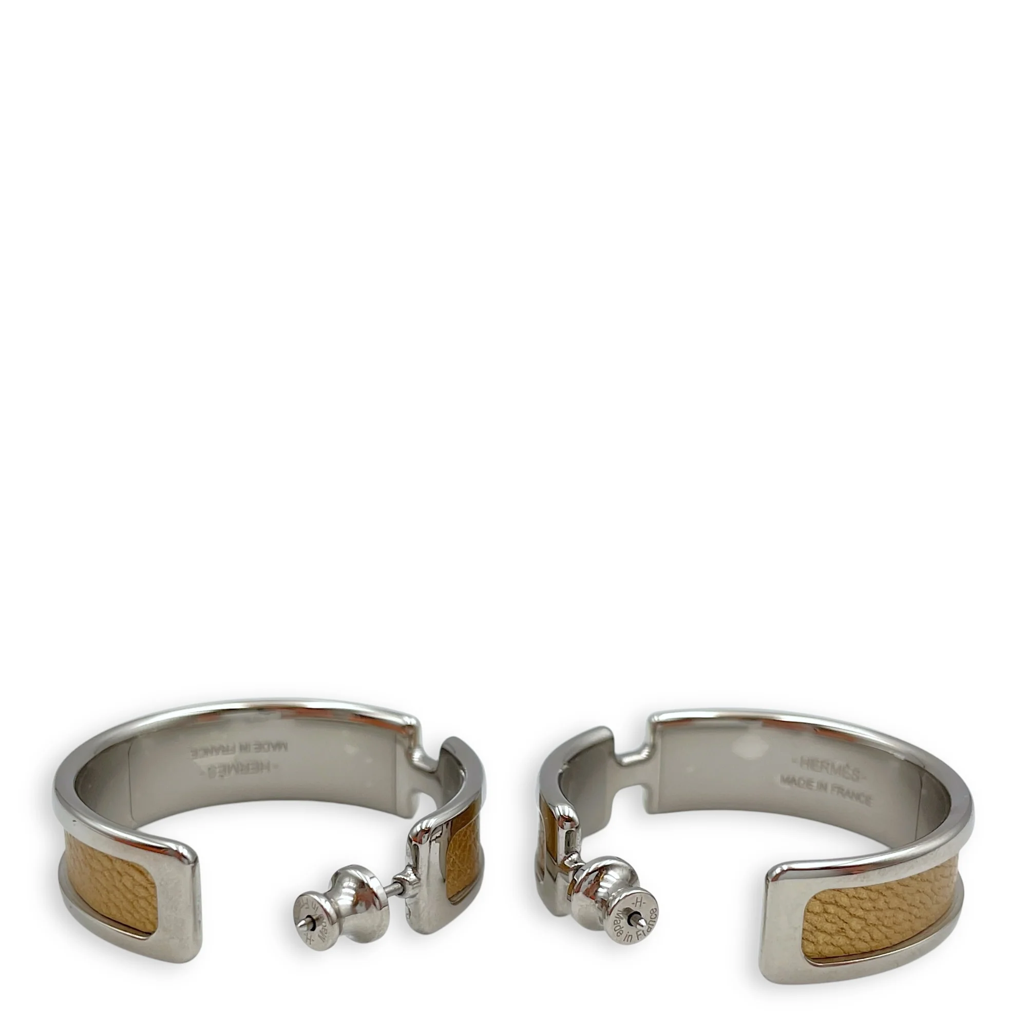 Olympe Dore Earrings in Chevre Mysore, Palladium hardware