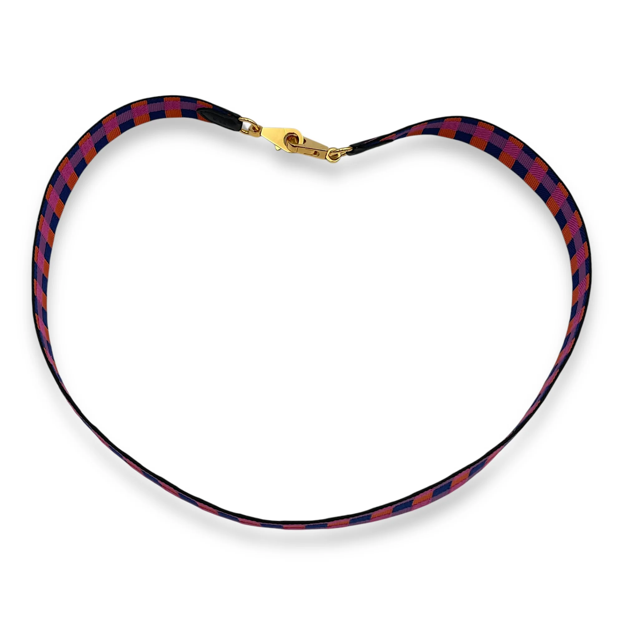 Toile Quadrille Anemone/Capucine Strap, Gold hardware