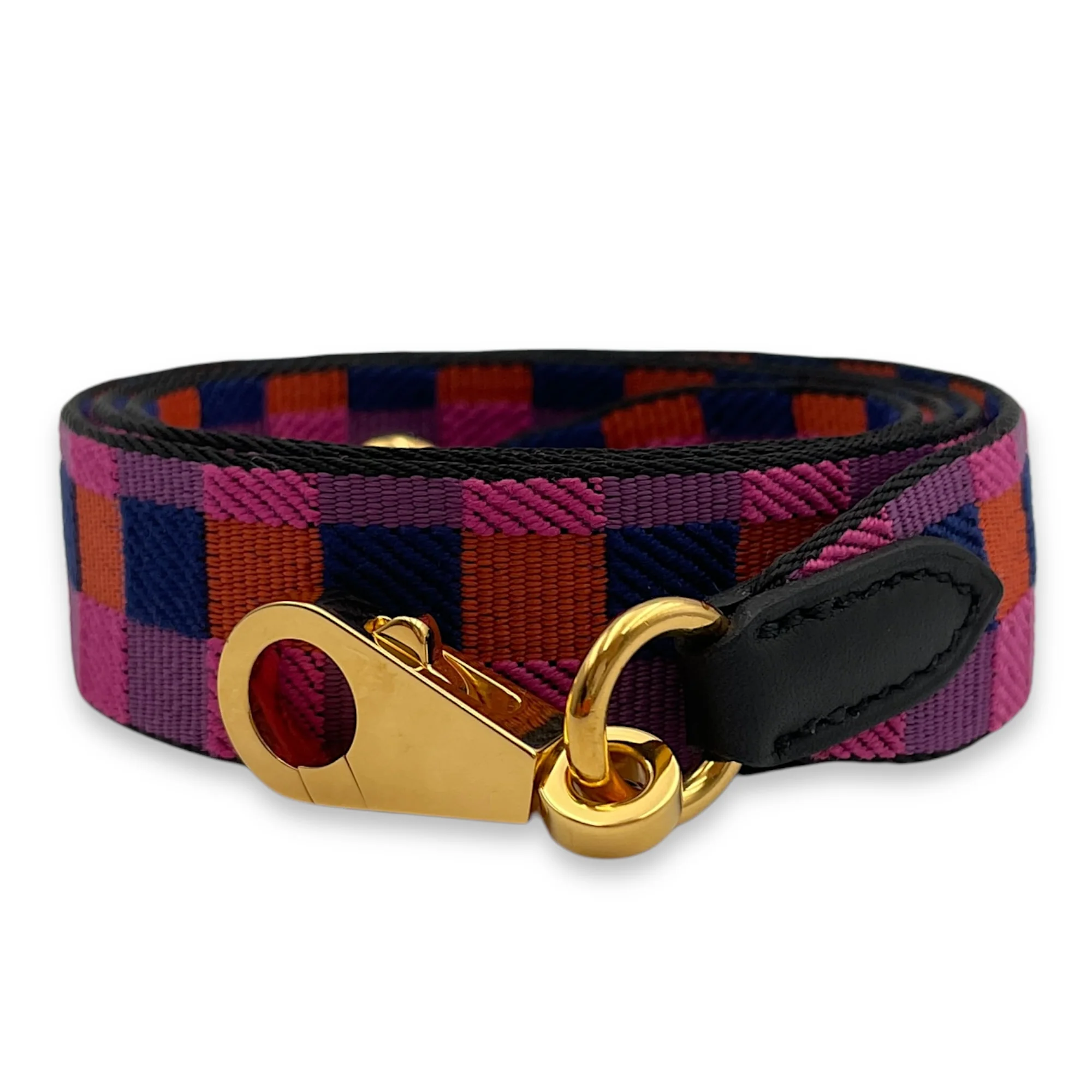 Toile Quadrille Anemone/Capucine Strap, Gold hardware