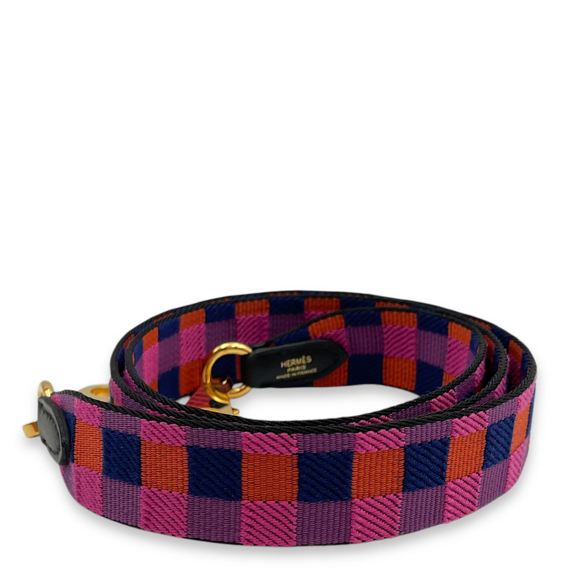 Toile Quadrille Anemone/Capucine Strap, Gold hardware