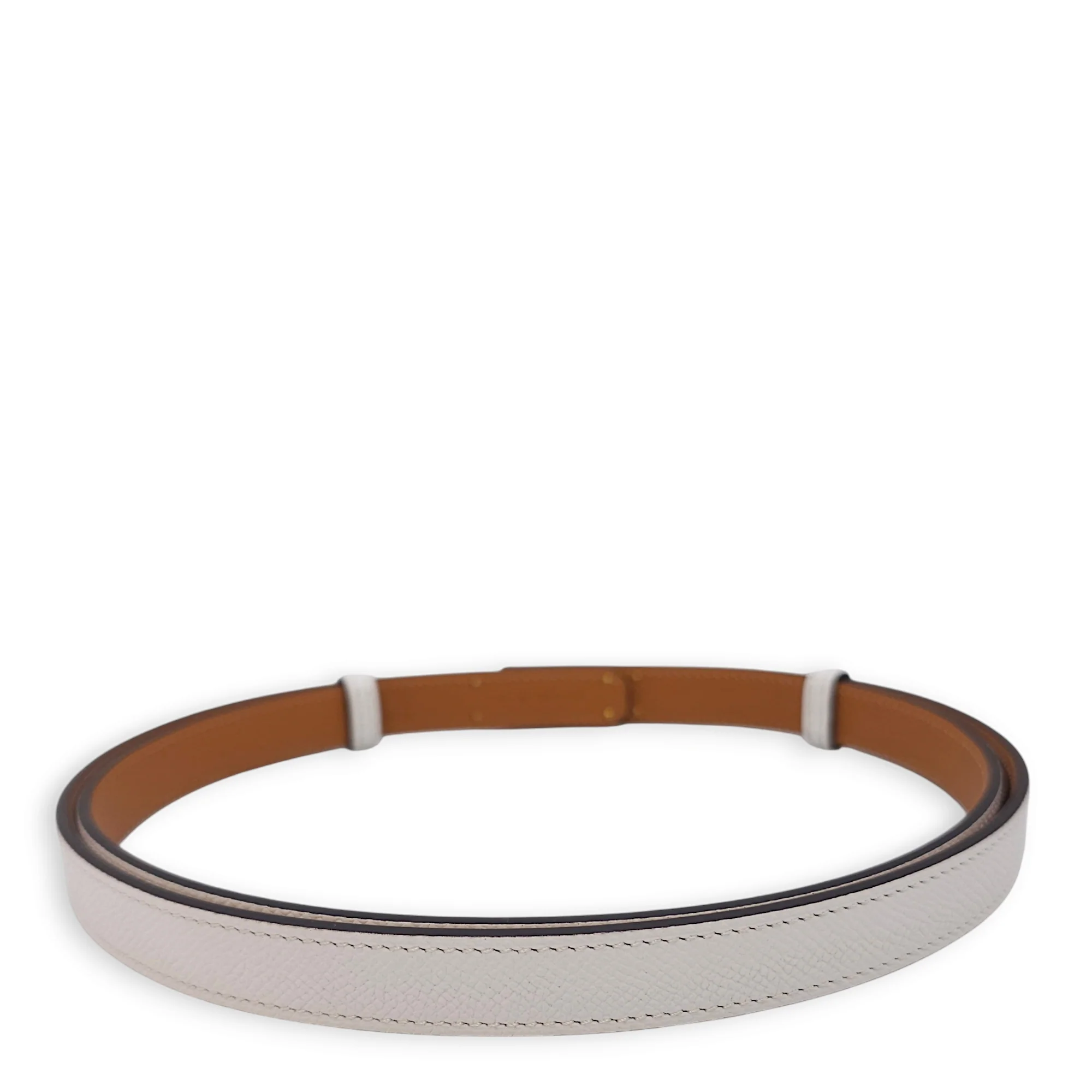 Kelly 18 Blanc Belt in Epsom, Rose Gold hardware