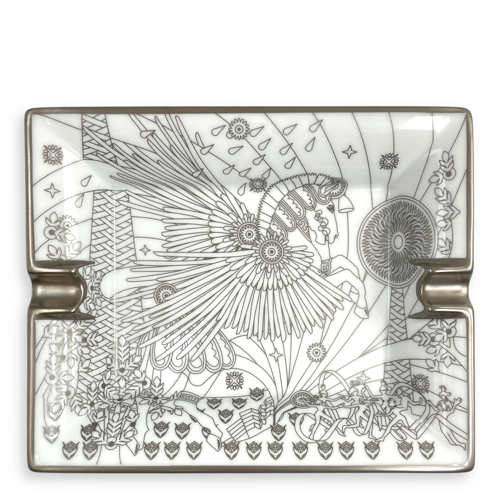 La Source De Pegase Ashtray White, Platinum hardware