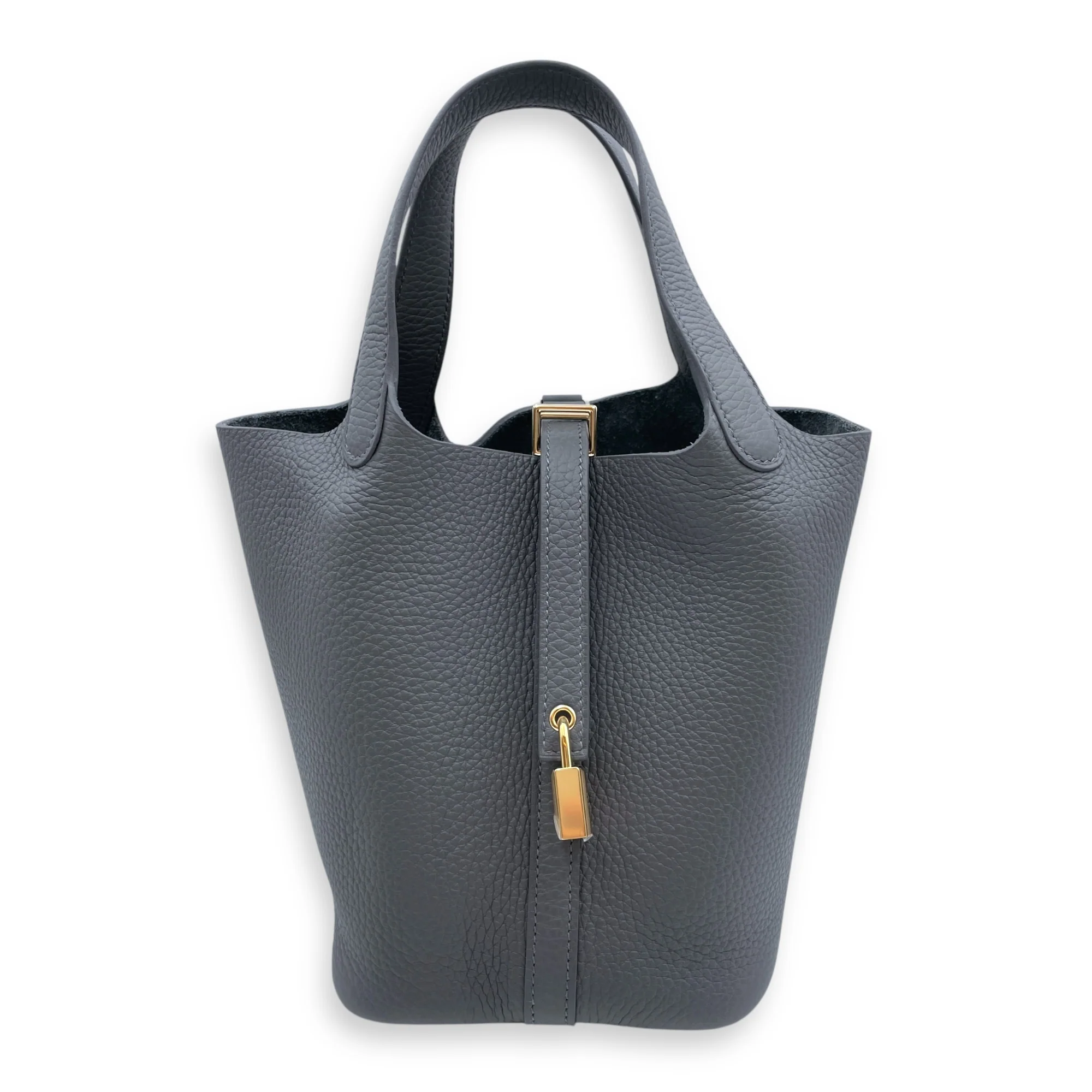 Picotin 18 Ardoise in Clemence, Permabrass hardware