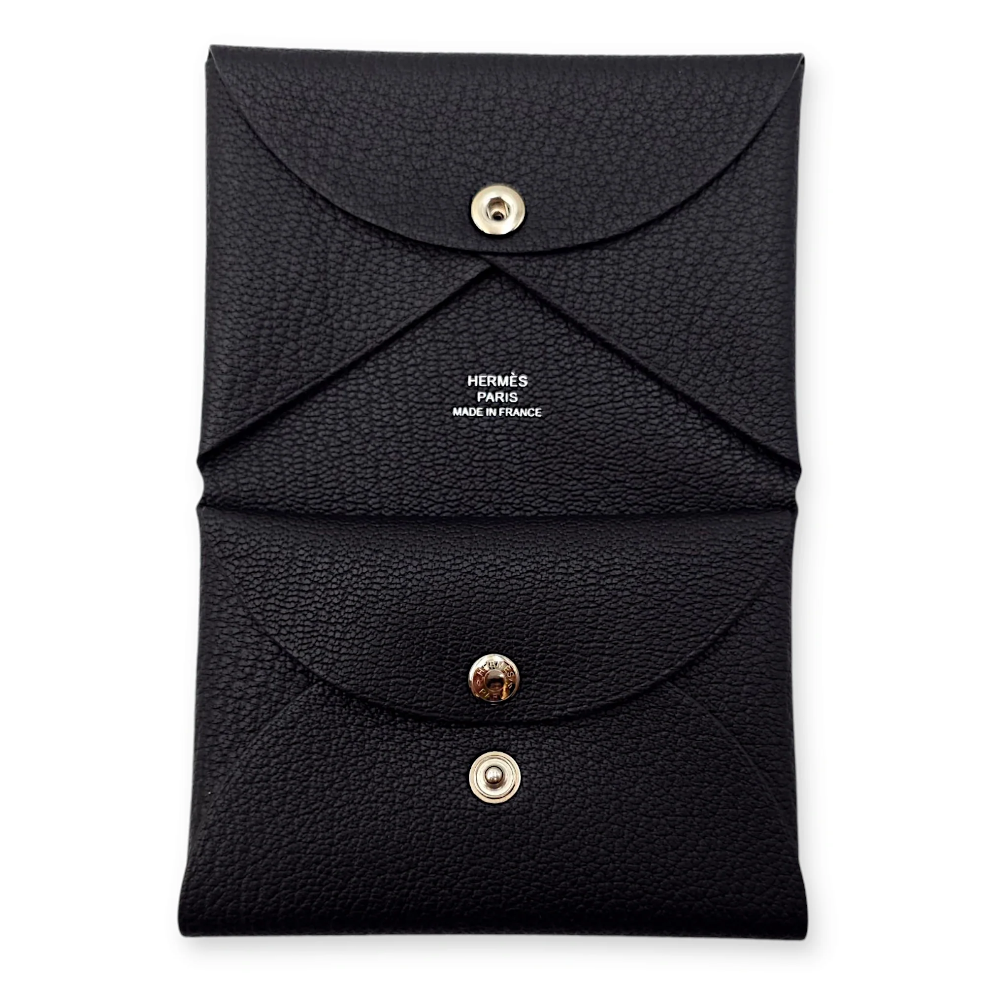 Calvi Duo Black Card Holder in Chevre Mysore