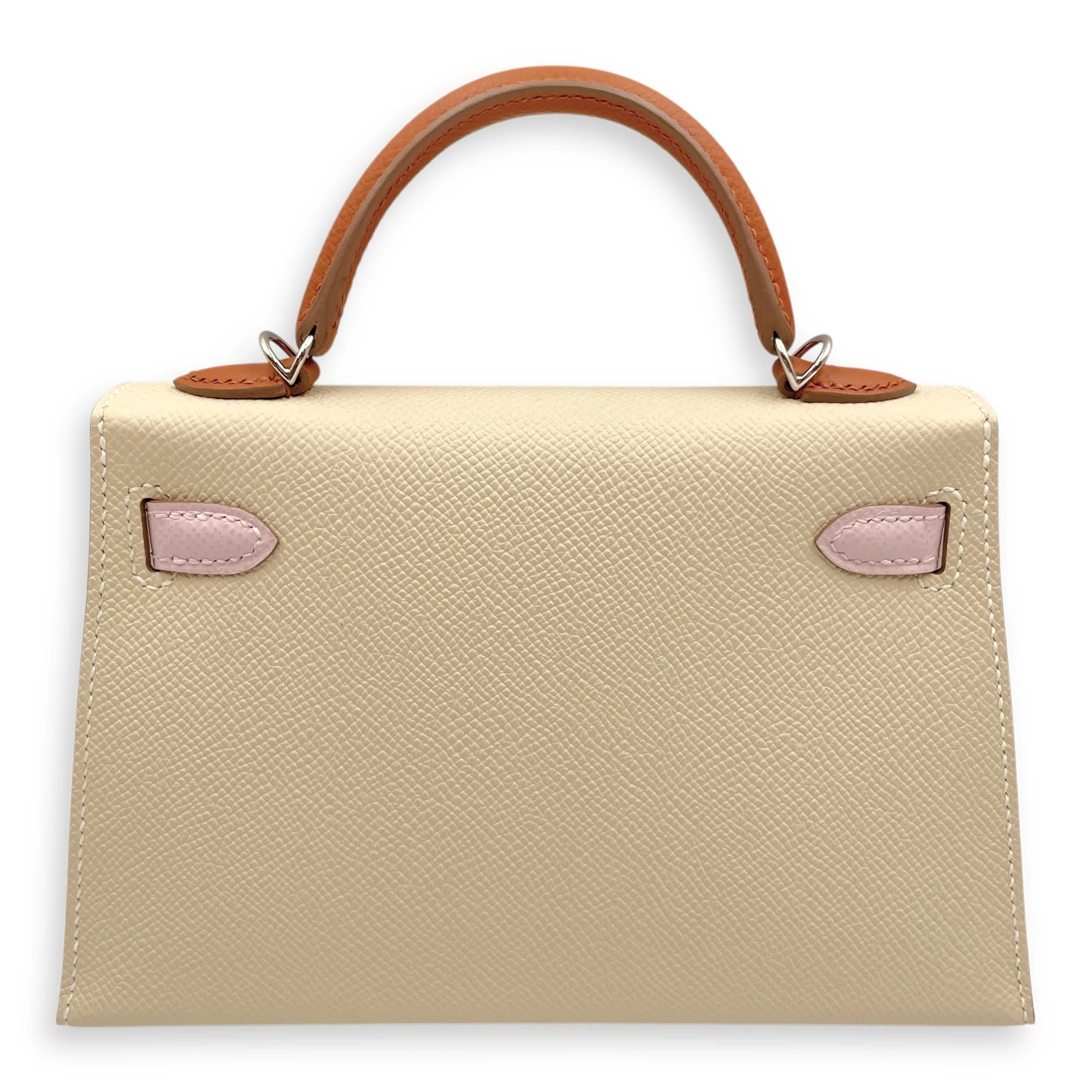 Tricolor Sellier Kelly 20 Craie/Gold/Mauve in Epsom, Palladium hardware