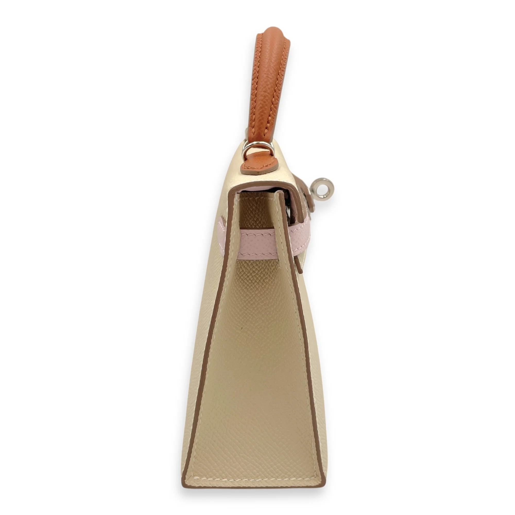 Tricolor Sellier Kelly 20 Craie/Gold/Mauve in Epsom, Palladium hardware