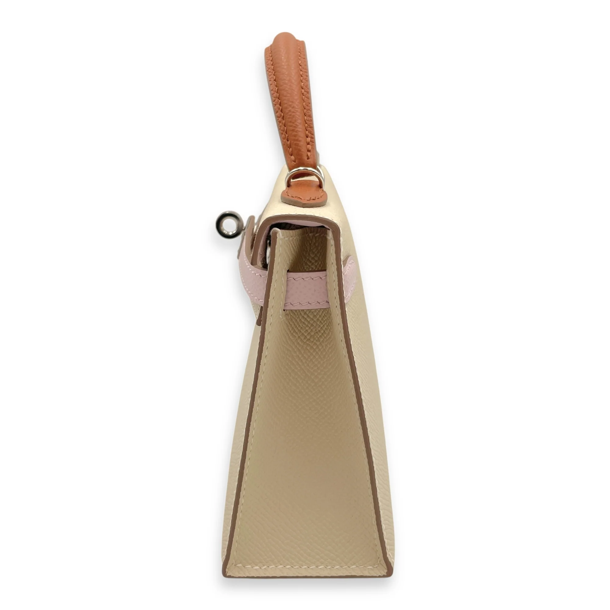 Tricolor Sellier Kelly 20 Craie/Gold/Mauve in Epsom, Palladium hardware