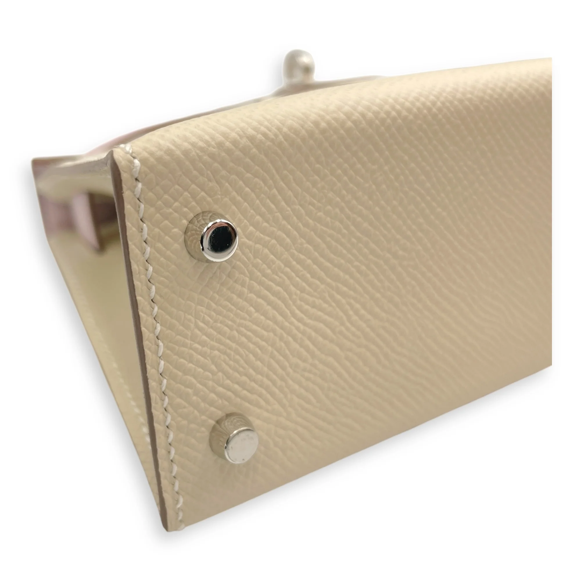 Tricolor Sellier Kelly 20 Craie/Gold/Mauve in Epsom, Palladium hardware