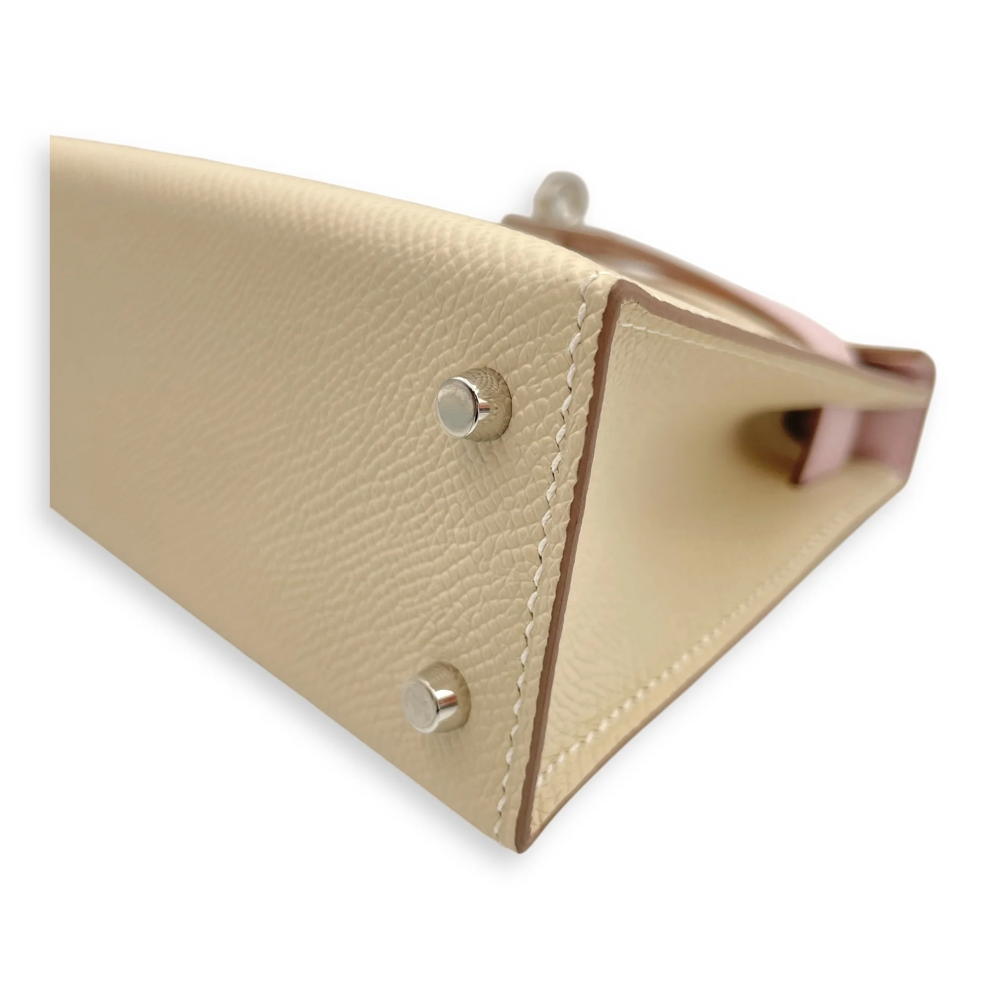 Tricolor Sellier Kelly 20 Craie/Gold/Mauve in Epsom, Palladium hardware