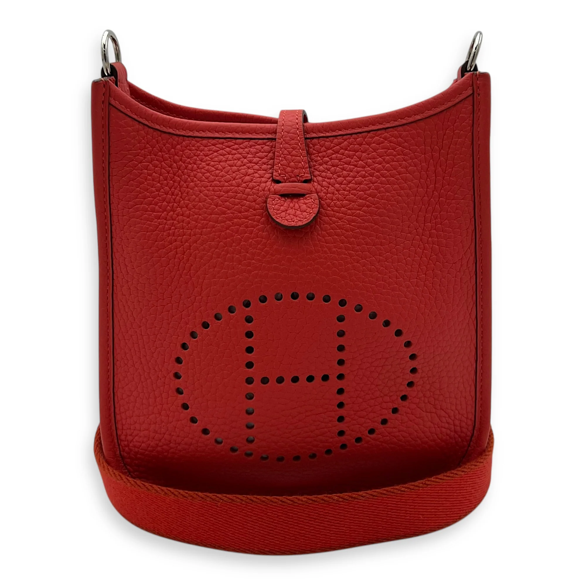 Evelyne Red in Clemence, Silver hardware