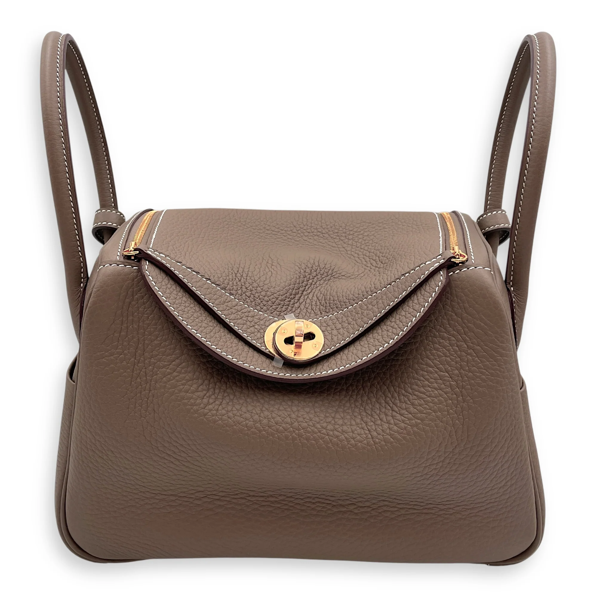 Lindy 26 Etoupe in Clemence, Gold hardware