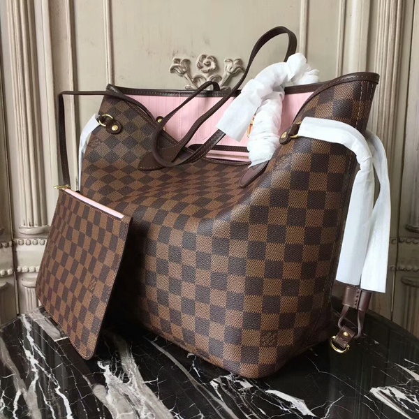 N41603 Neverfull MM Shoulder Bag Damier Ebene Canvas