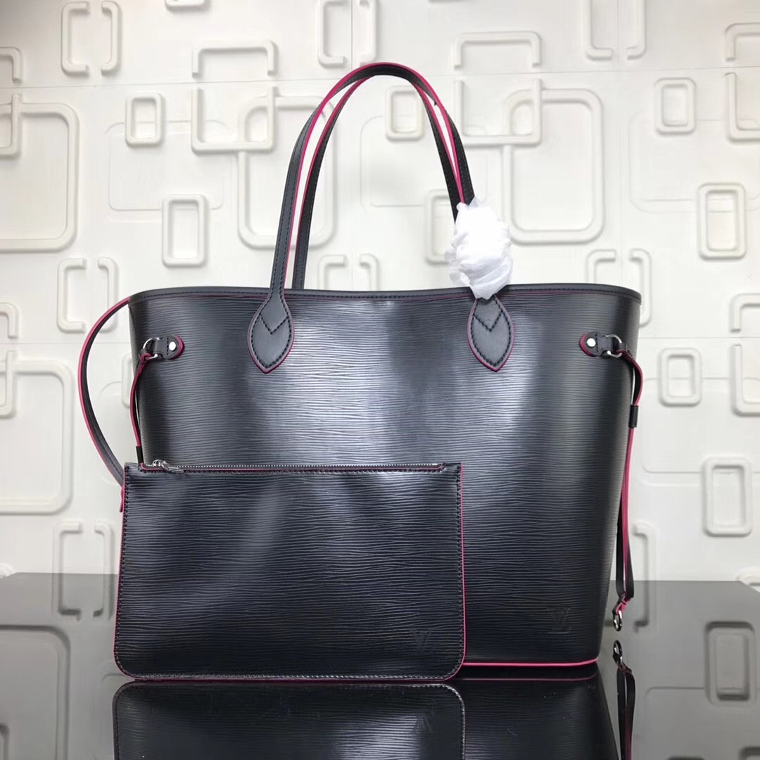 Neverfull MM Bag In Noir Epi Leather M54185