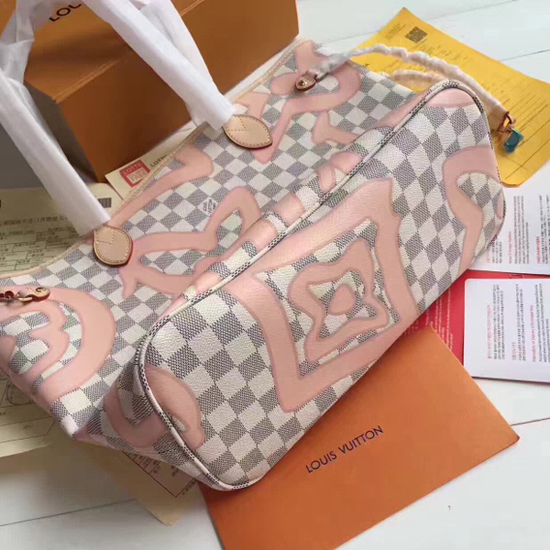 N41050 Neverfull MM Shoulder Bag Damier Azur Canvas