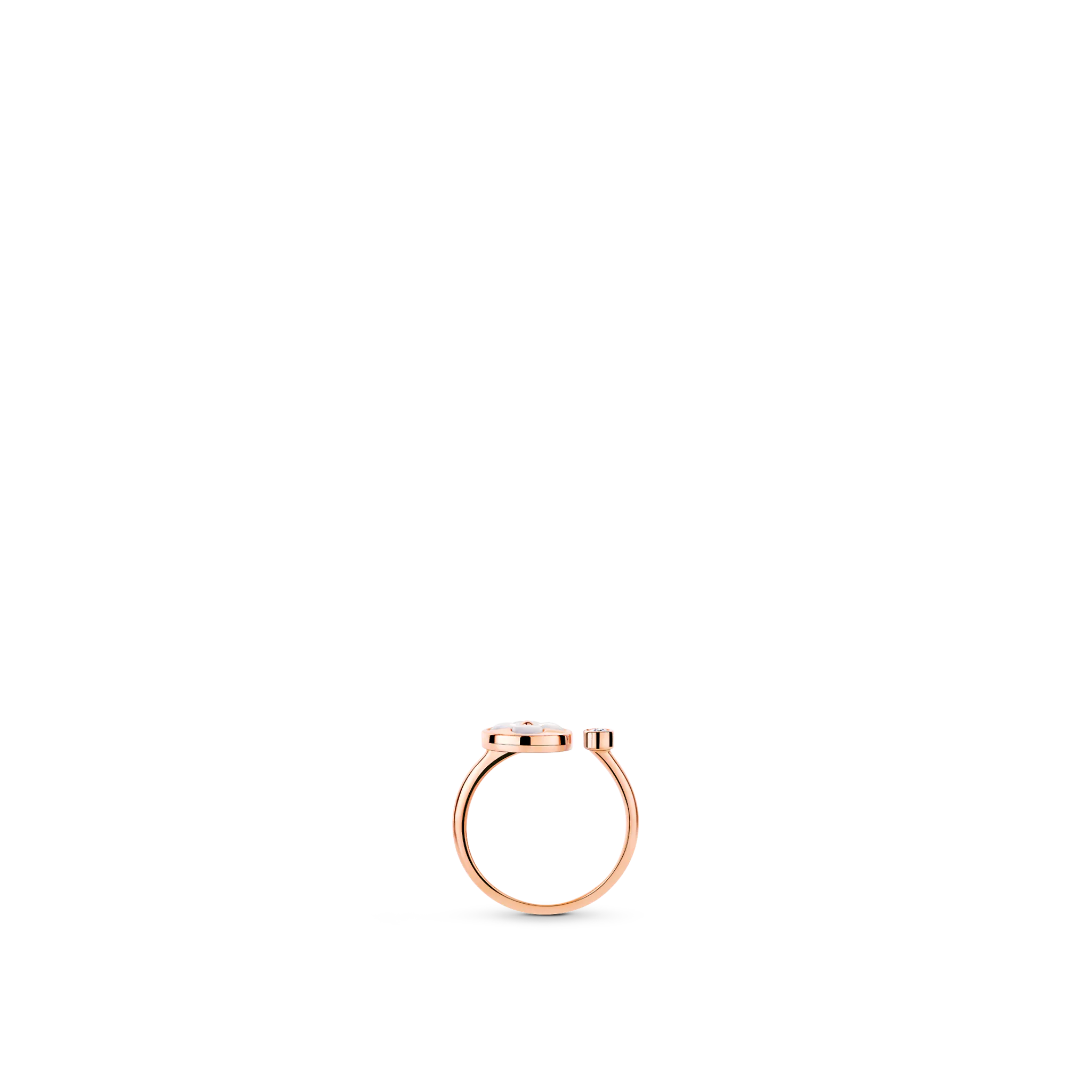 Color Blossom Mini Sun Ring, Pink Gold, White Mother-Of-Pearl And Diamond