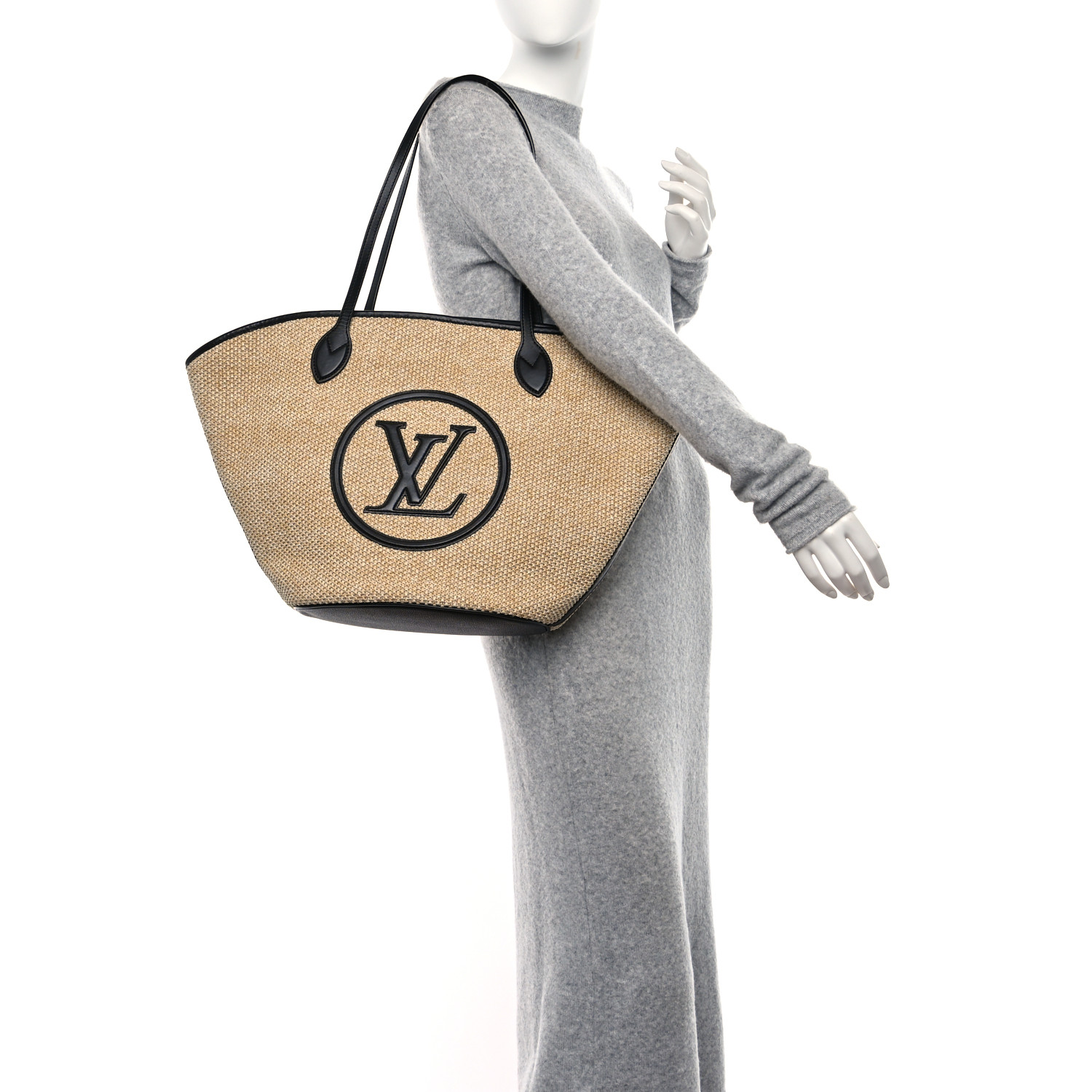 Louis Vuitton Raffia Saint Jacques Tote Black