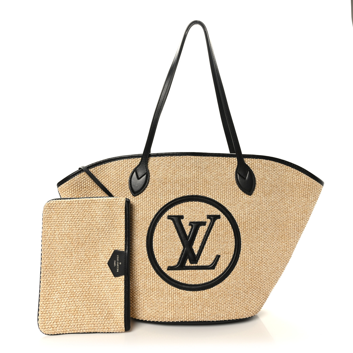 Louis Vuitton Raffia Saint Jacques Tote Black
