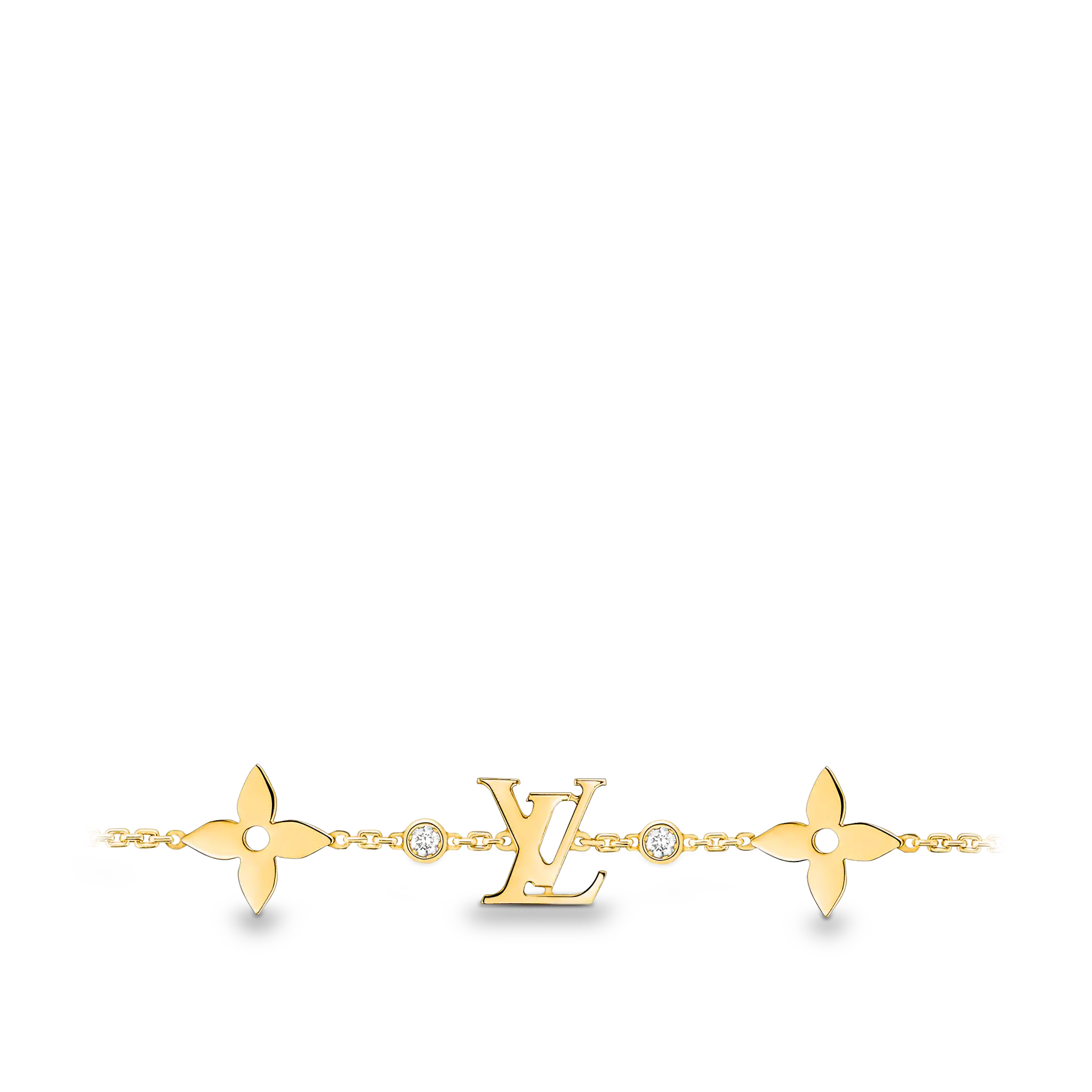 IDYLLE BLOSSOM MONOGRAM BRACELET, YELLOW GOLD AND DIAMONDS