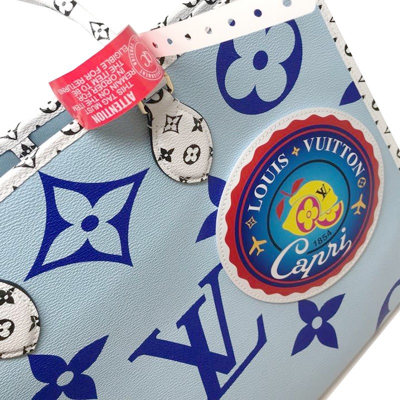 Monogram Giant Onthego Capri Blue Coated Canvas To