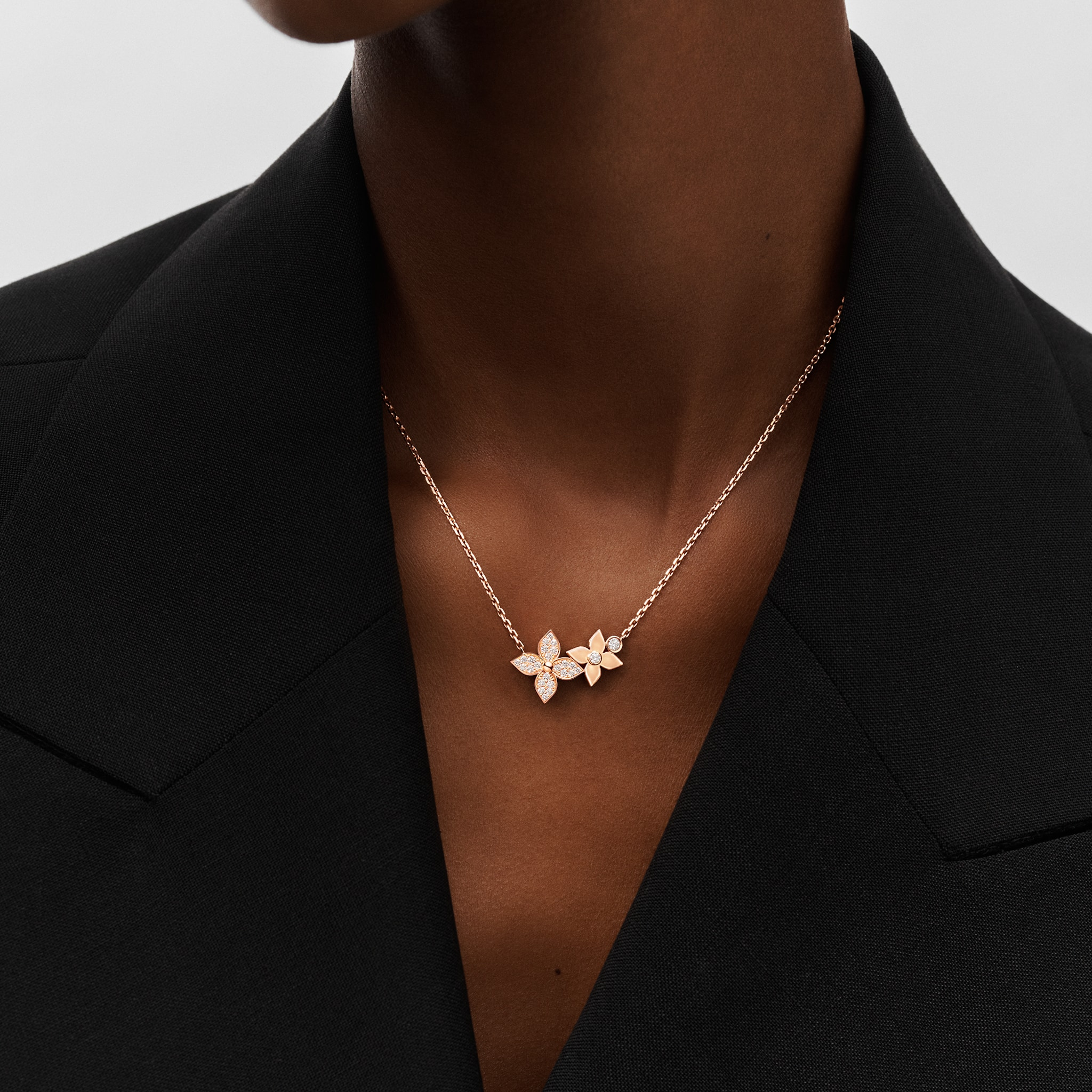 Star Blossom Necklace, Pink Gold And Diamonds