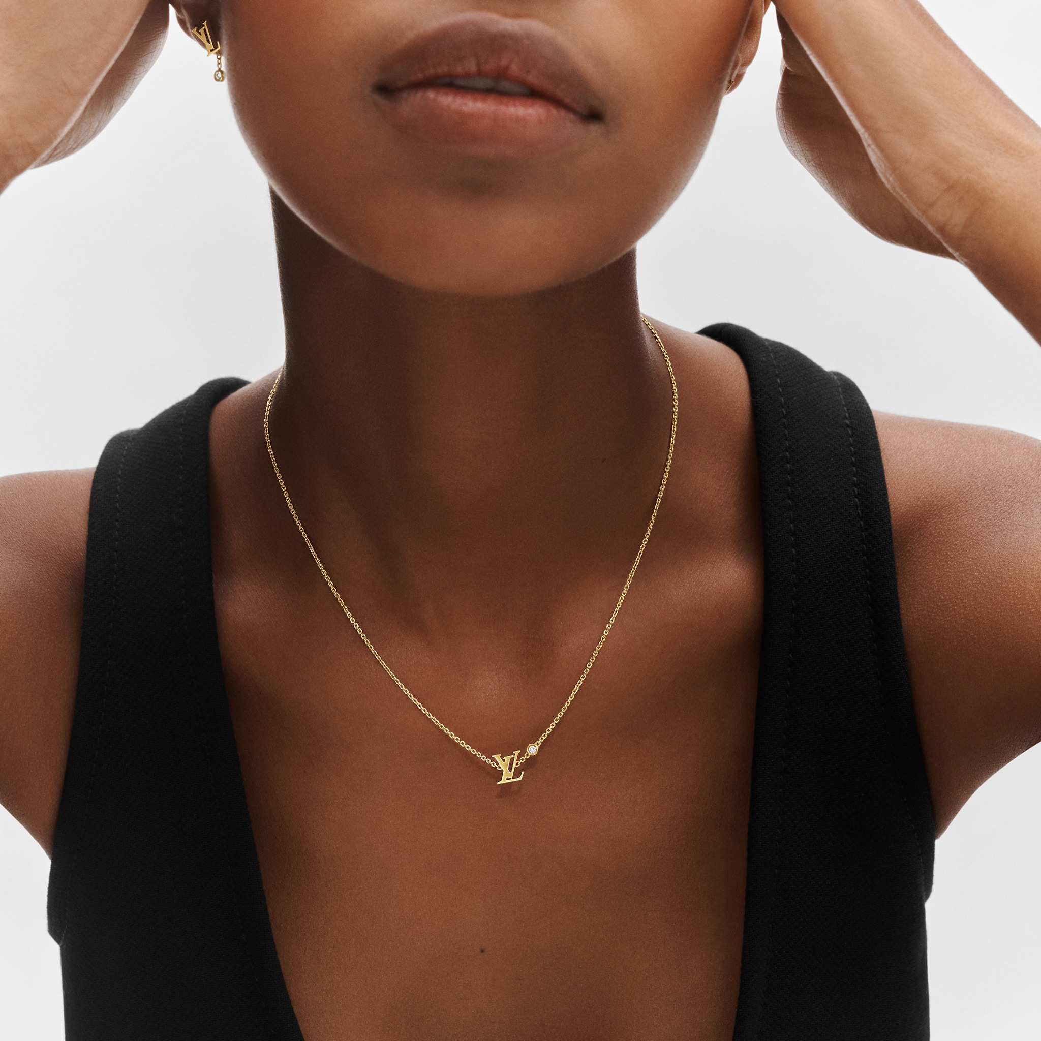Idylle Blossom Pendant, Yellow gold and diamond