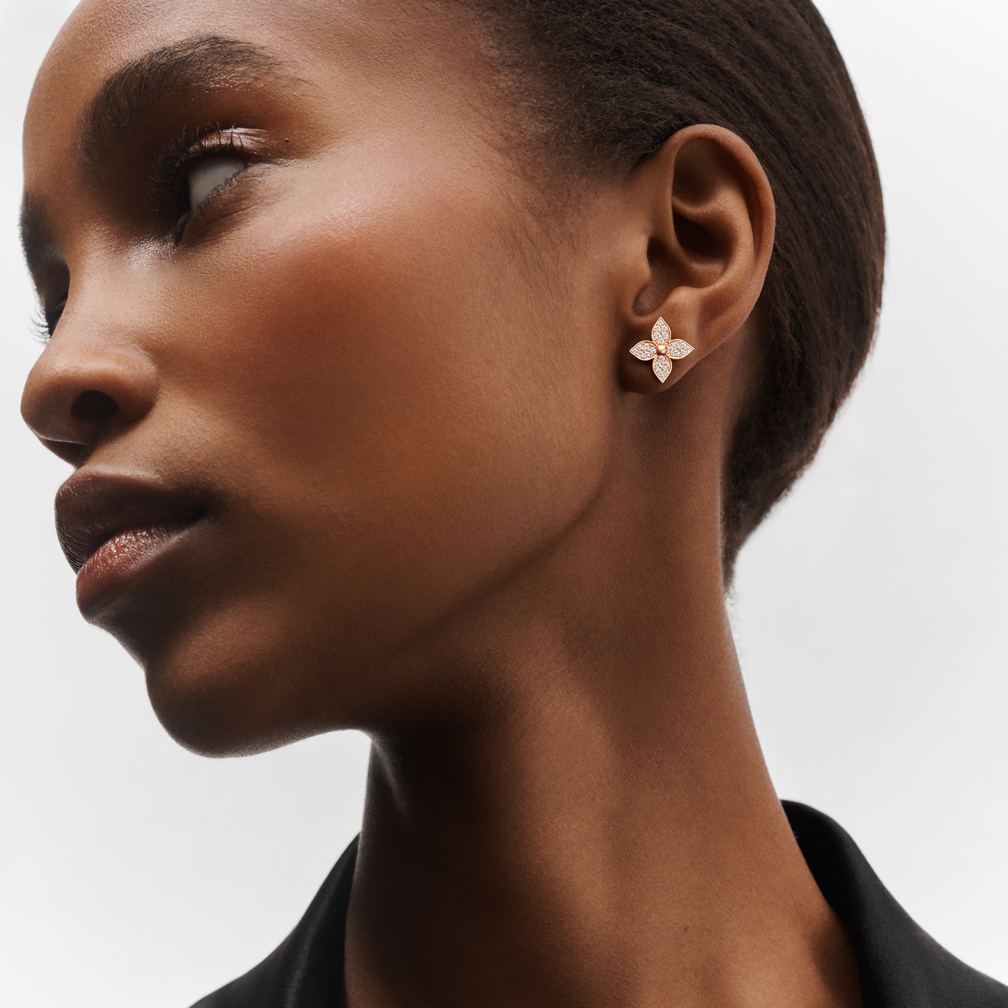 Star Blossom Stud, Pink Gold And Diamonds - Per Unit
