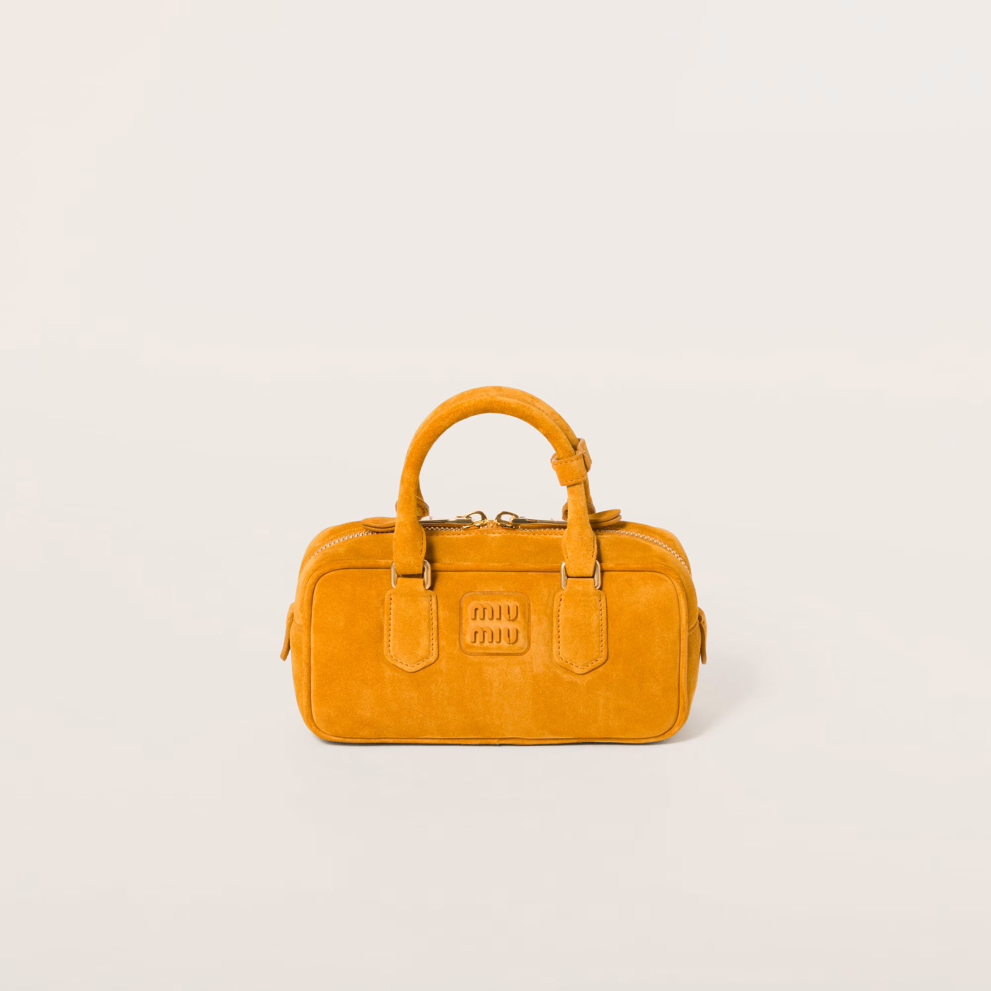 MiuMiu Arcadie padded suede top-handle bag