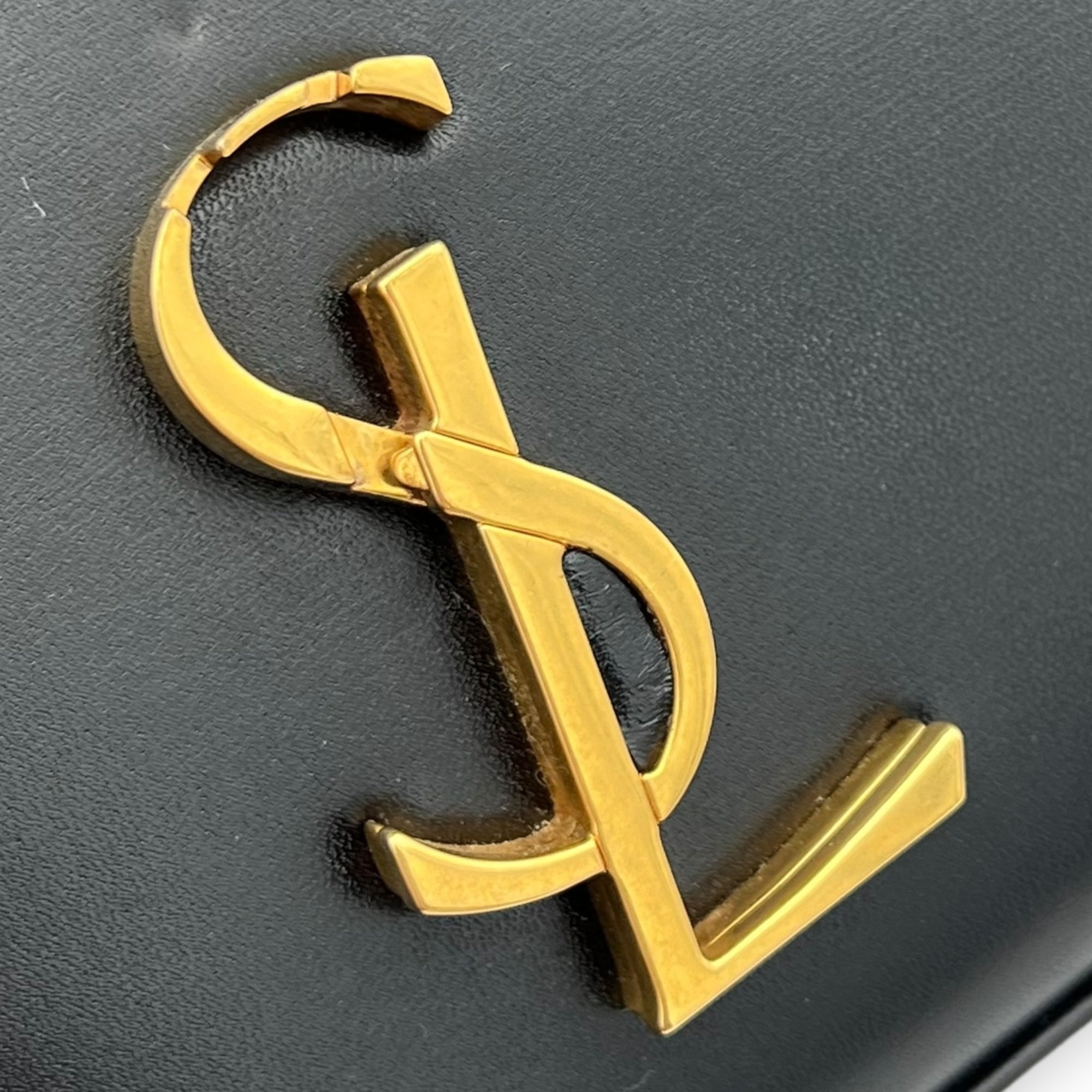 Cassandra Top Handle Bag Black in Calfskin, Gold hardware