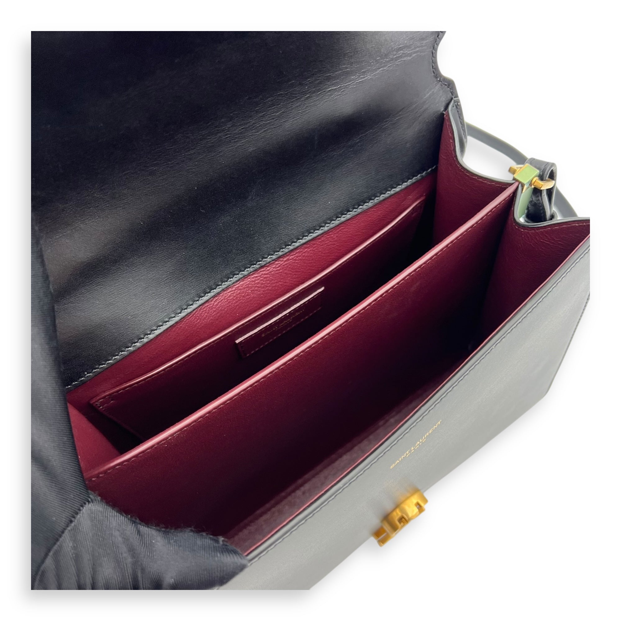 Cassandra Top Handle Bag Black in Calfskin, Gold hardware
